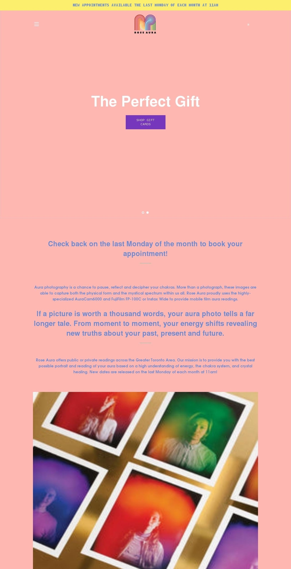 roseaura.ca shopify website screenshot