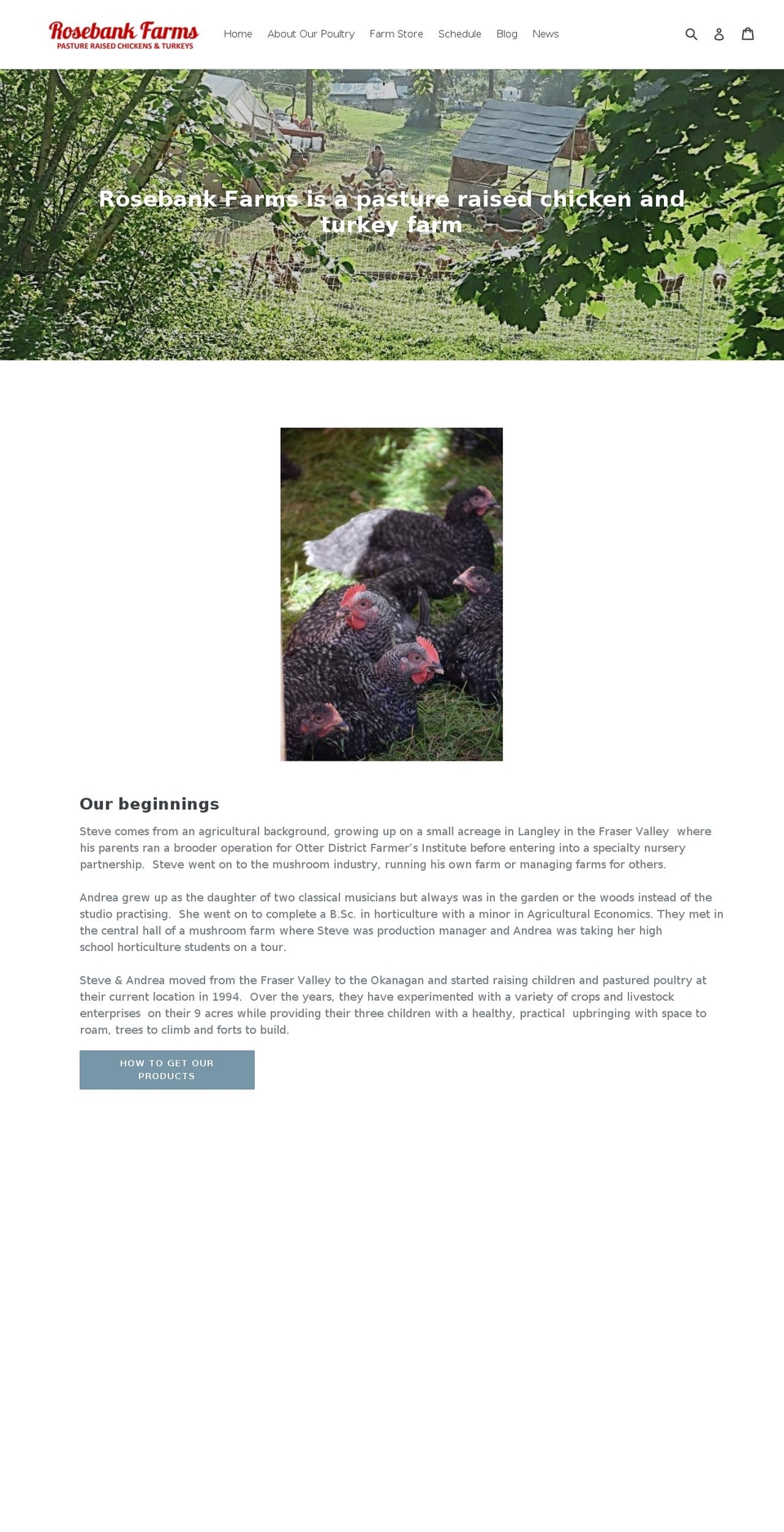 rosebankfarms.ca shopify website screenshot