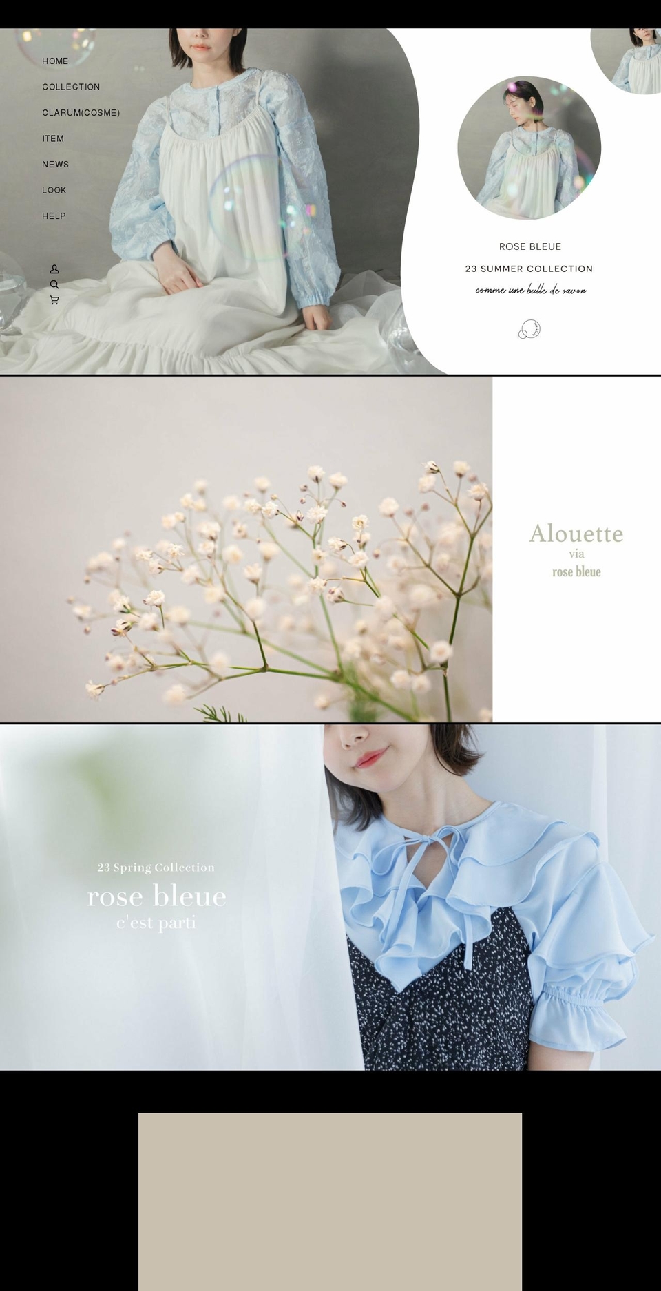 rosebleue.store shopify website screenshot