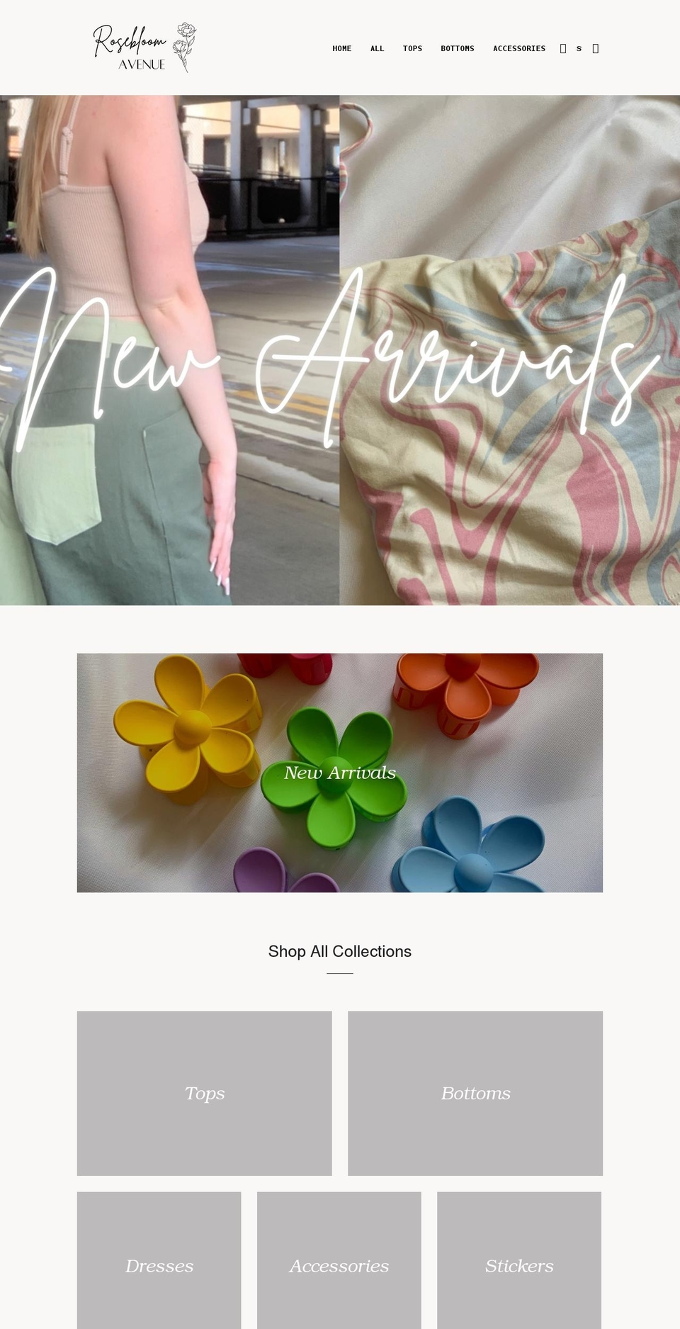 rosebloomavenue.com shopify website screenshot
