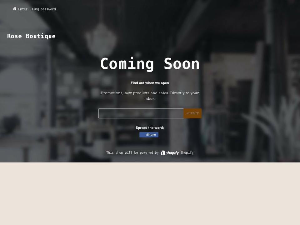 roseboutiqueclothing.com shopify website screenshot