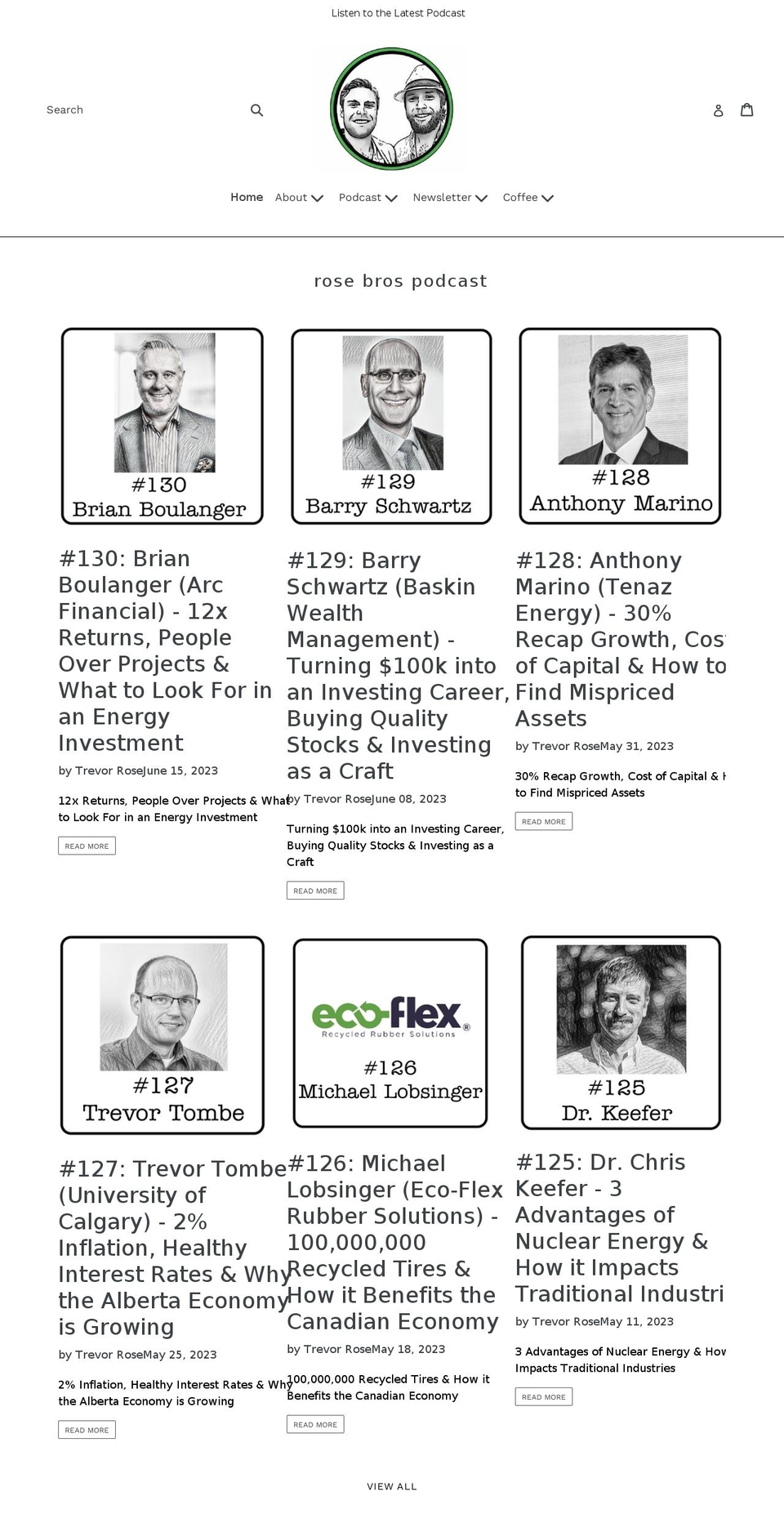 rosebros.ca shopify website screenshot