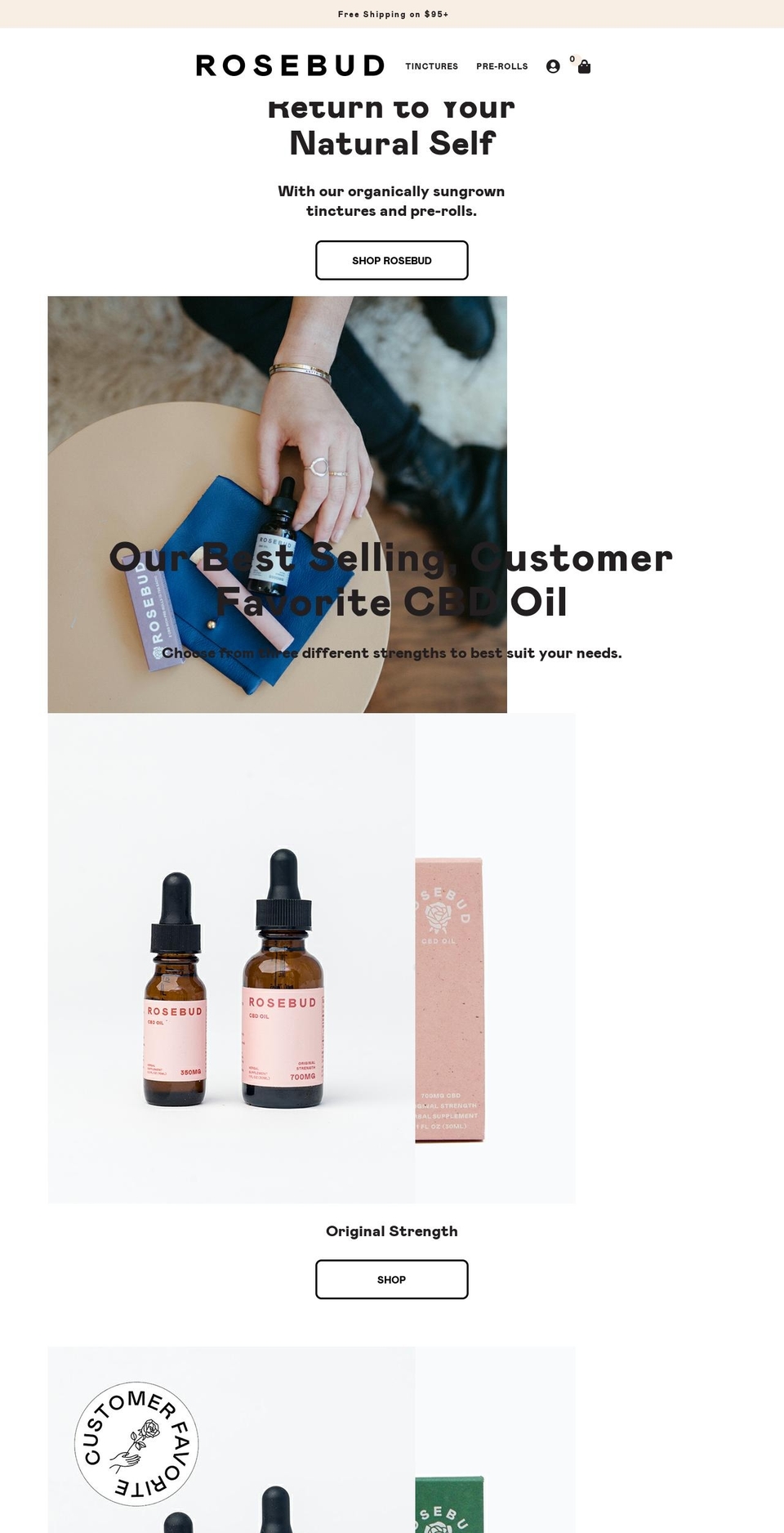 rosebudcbd.com — Shopify storefront screenshot