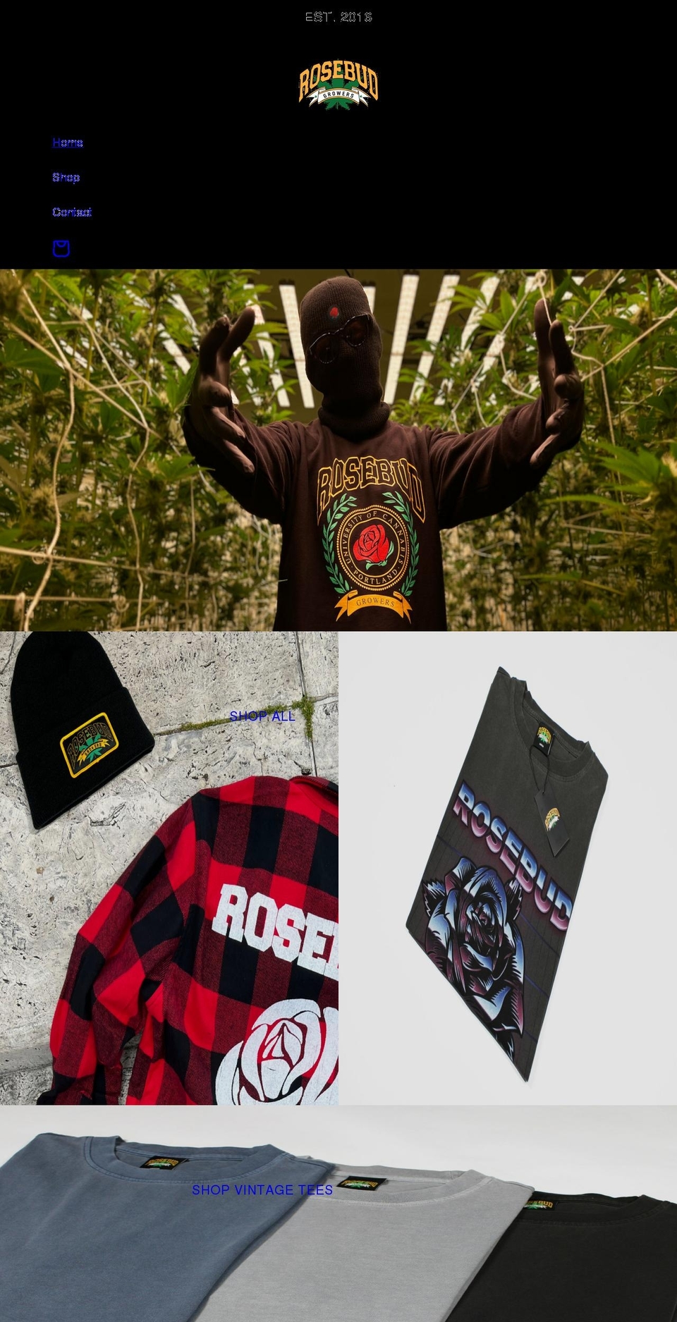 rosebudgrowers.com shopify website screenshot