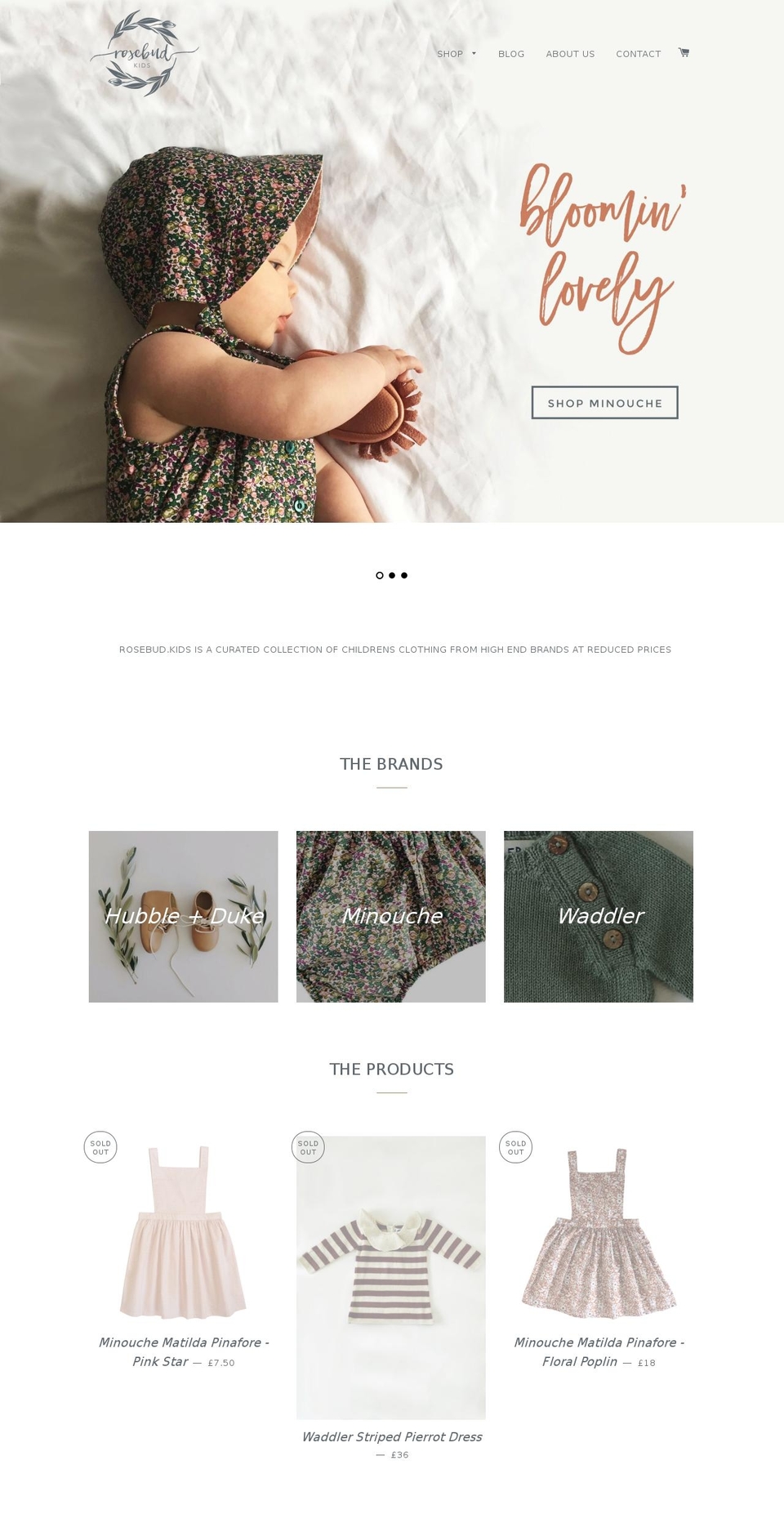 rosebudkids.com — Shopify storefront screenshot
