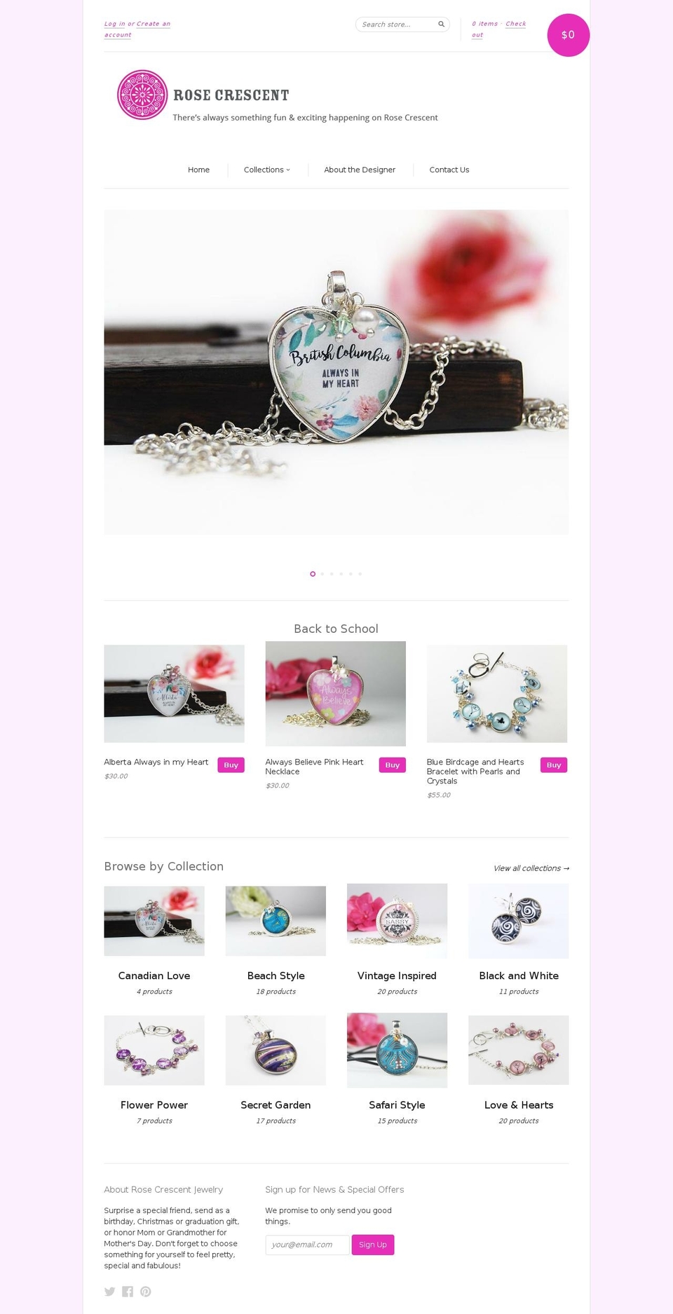 rosecrescent.ca shopify website screenshot