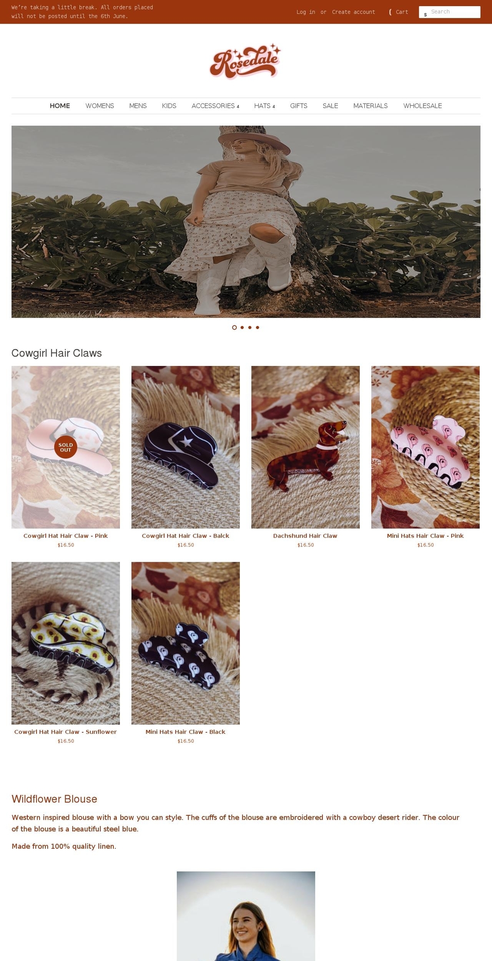 rosedalecountry.com shopify website screenshot