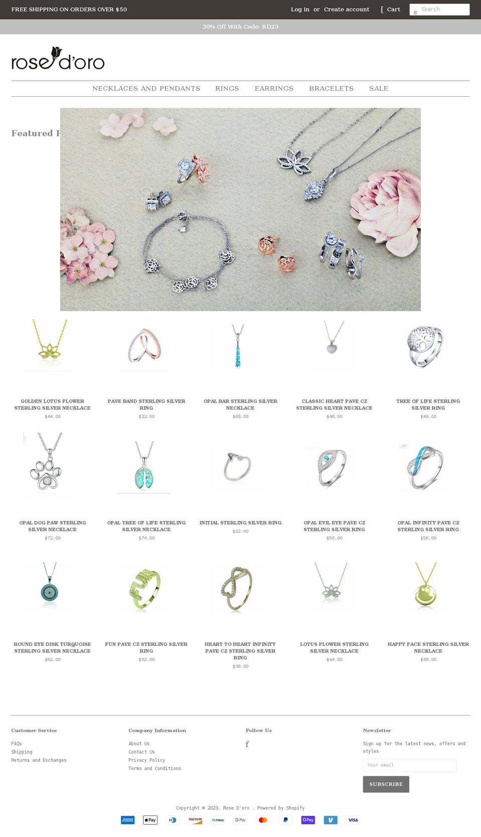 rosedoro.com shopify website screenshot