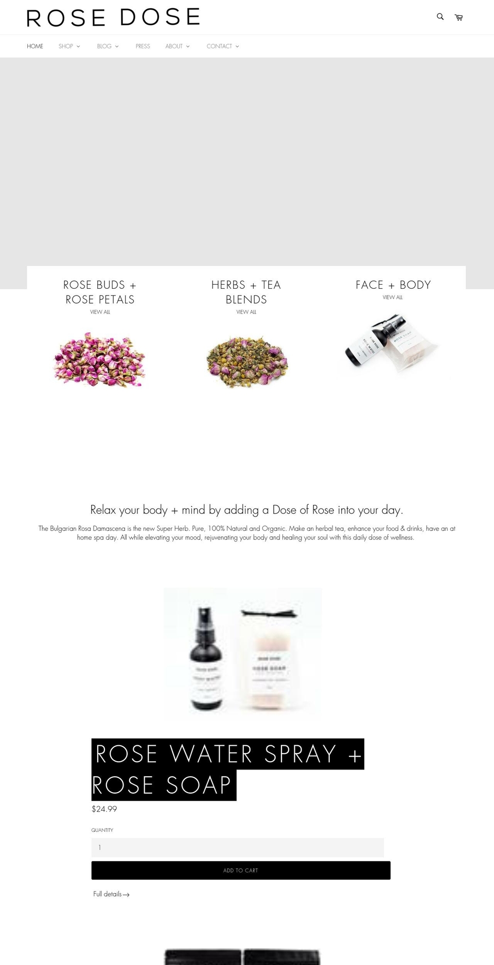 rosedose.com — Shopify storefront screenshot
