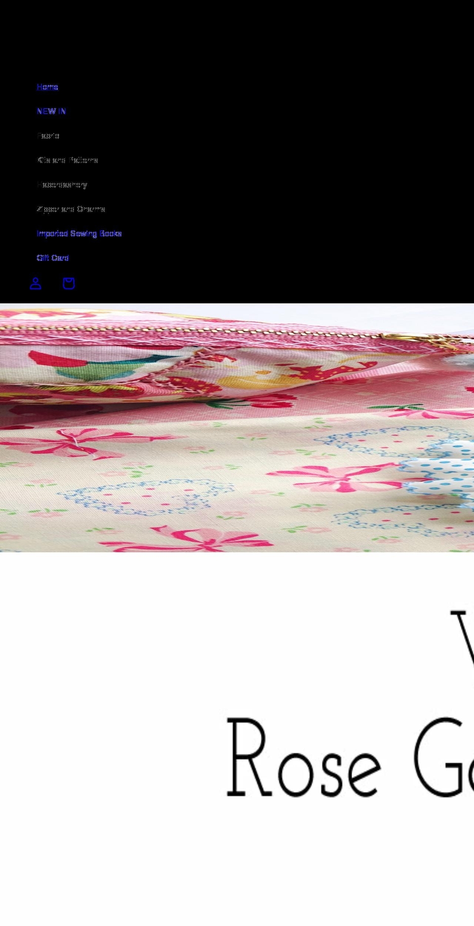 rosegardenpatchwork.co.uk shopify website screenshot