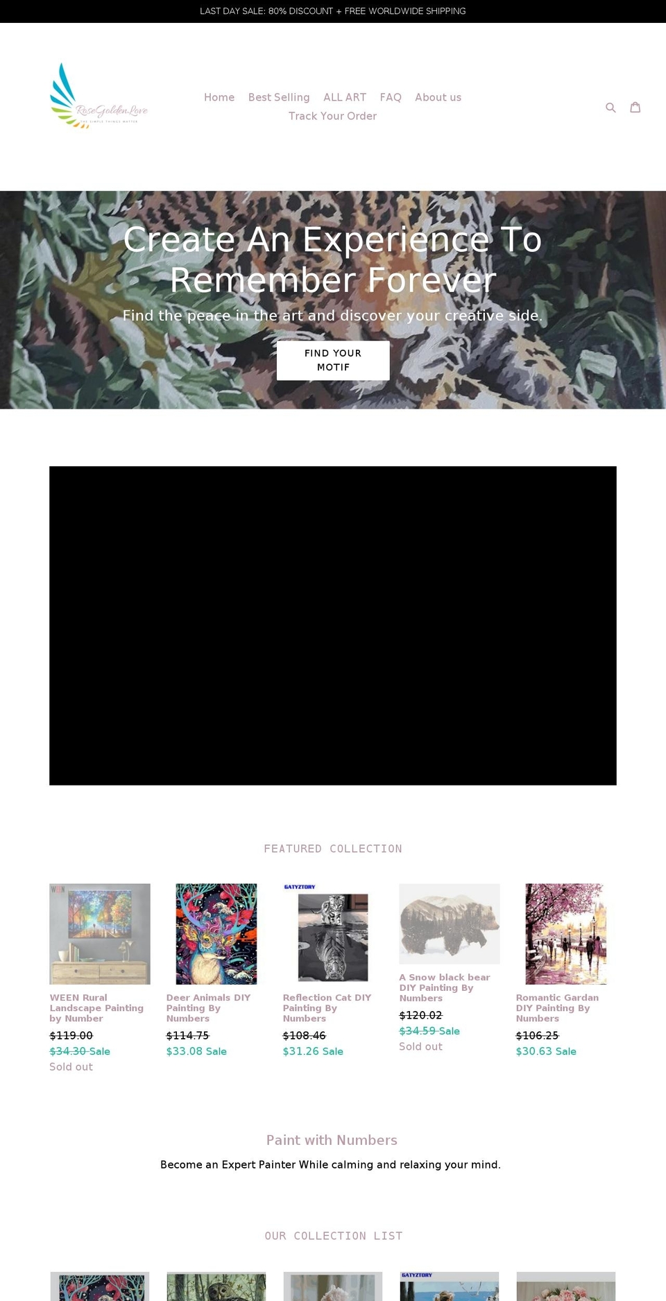 rosegoldenlove.com shopify website screenshot