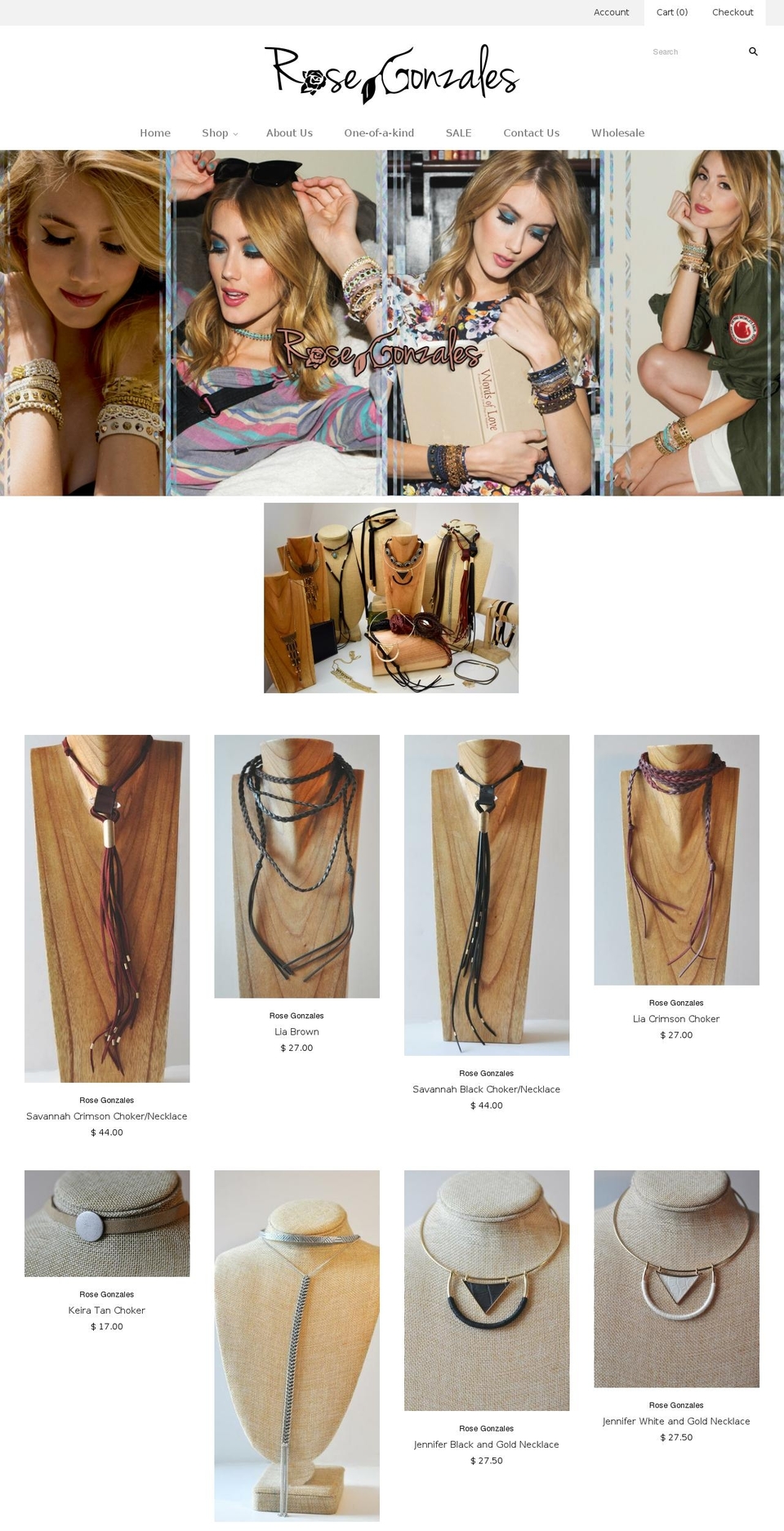 rosegonzales.com shopify website screenshot