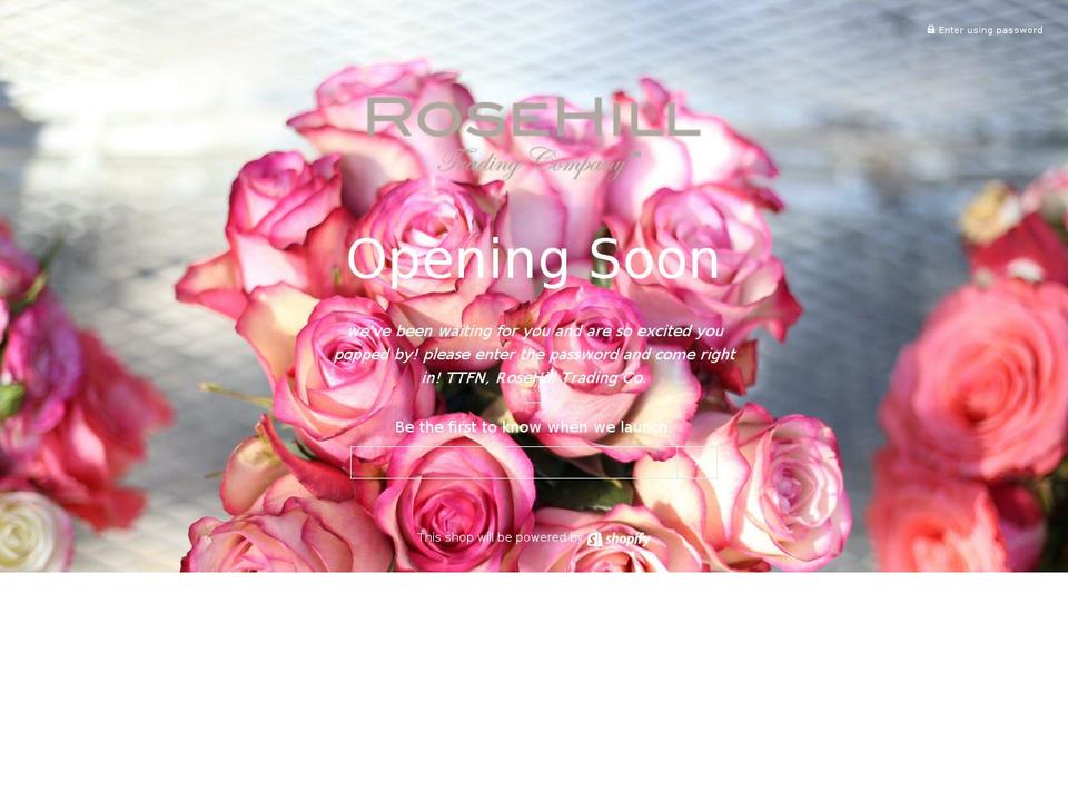 rosehilltrading.com — Shopify storefront screenshot