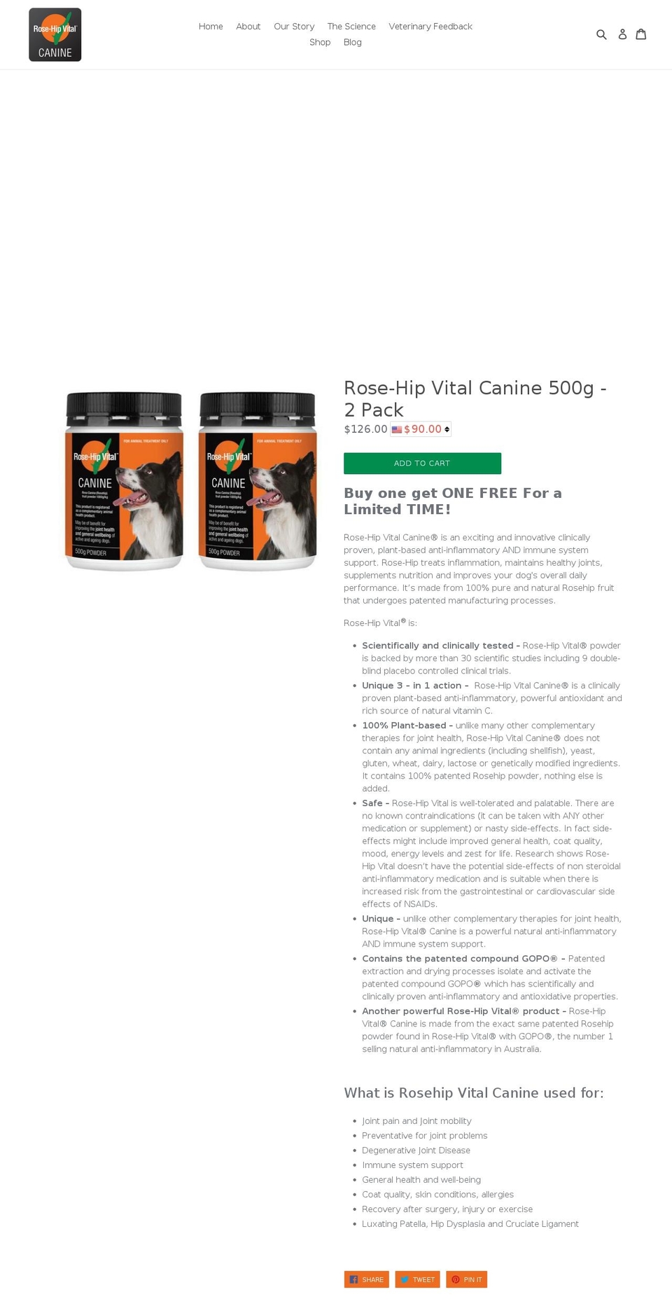 rosehipvital.com shopify website screenshot