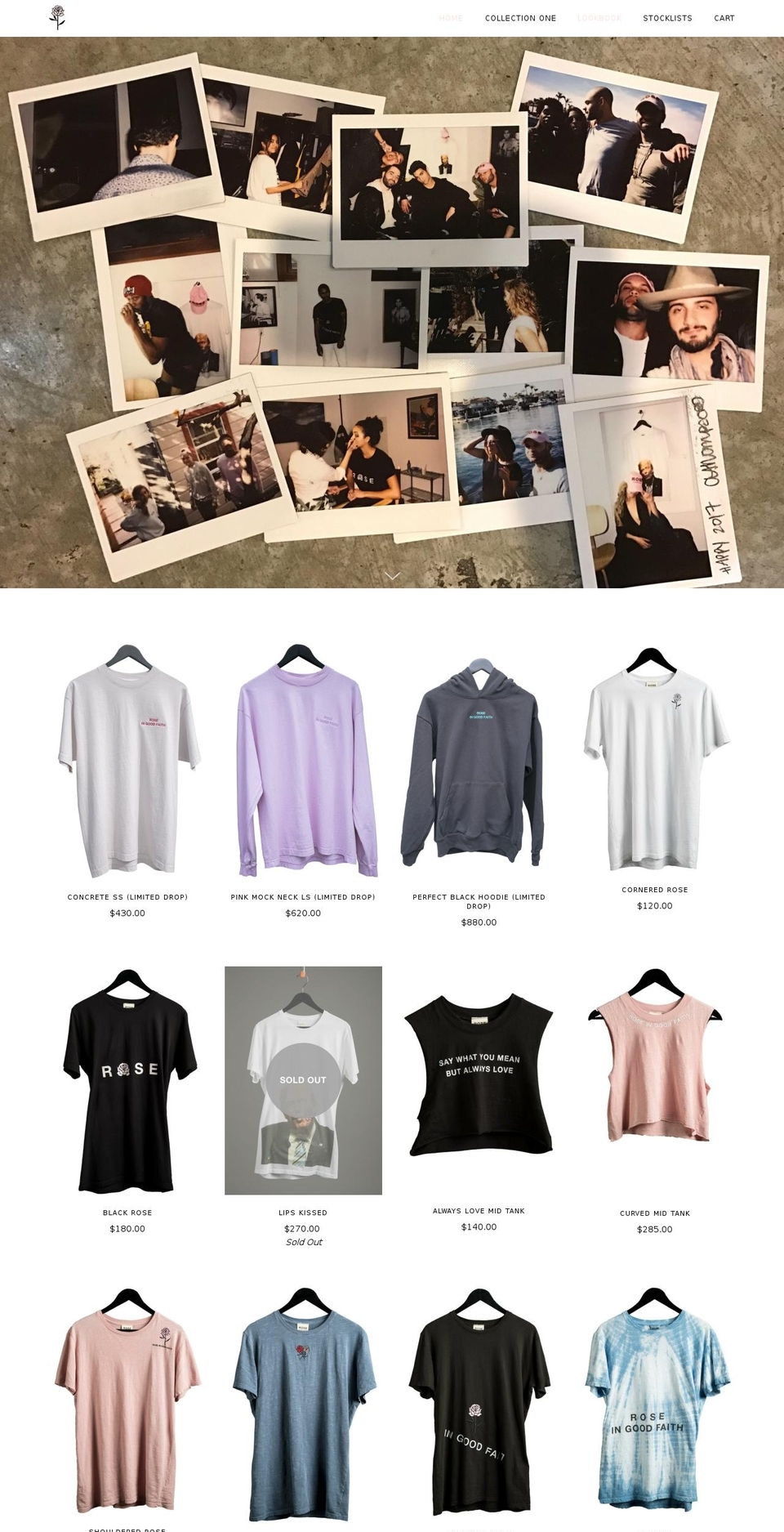 roseingoodfaith.com shopify website screenshot