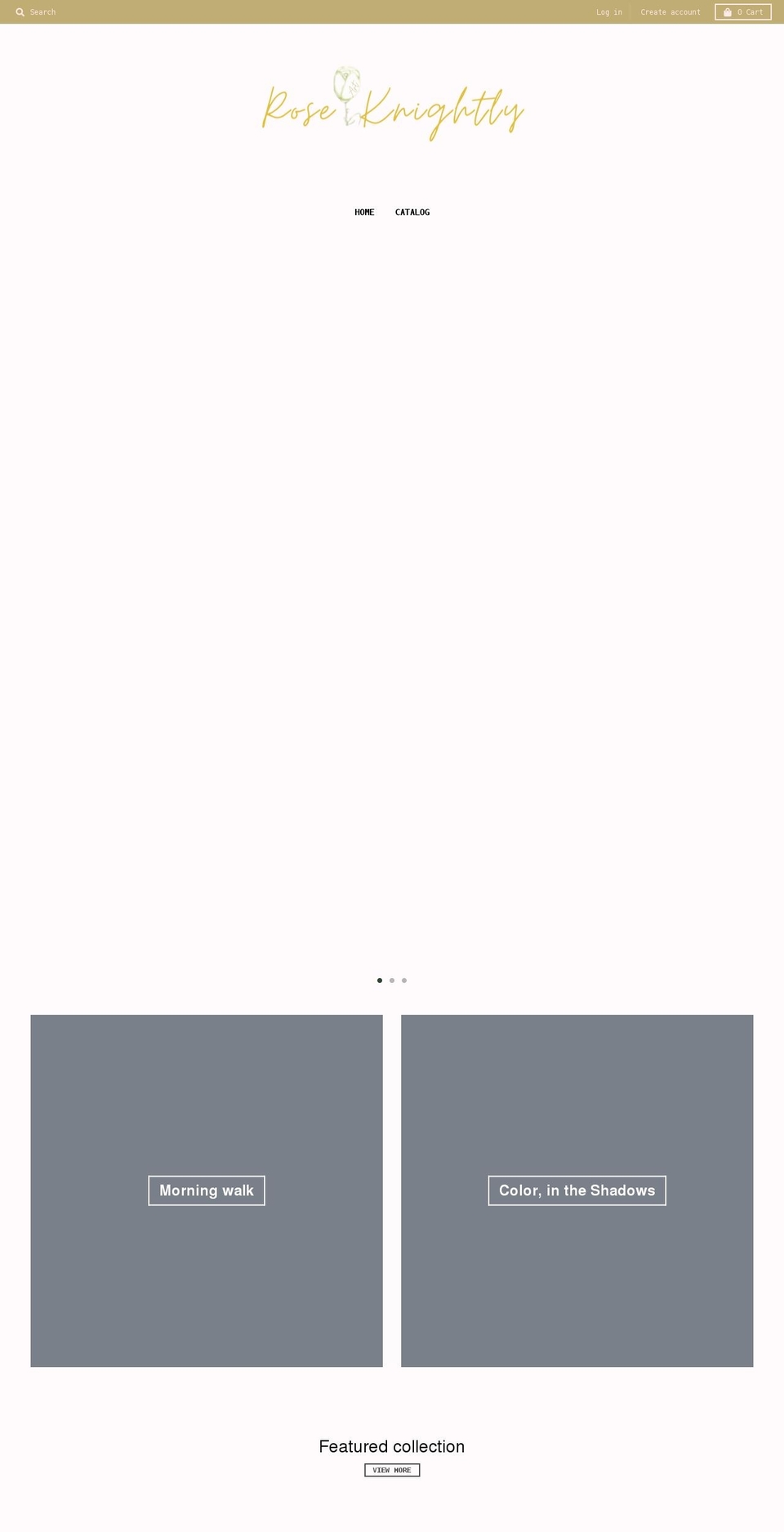 roseknightlyart.com shopify website screenshot