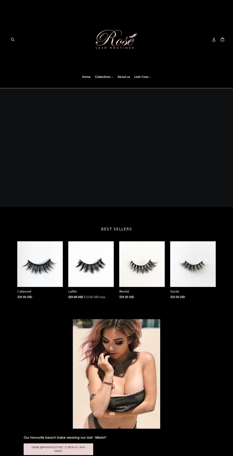roselashboutique.com — Shopify storefront screenshot