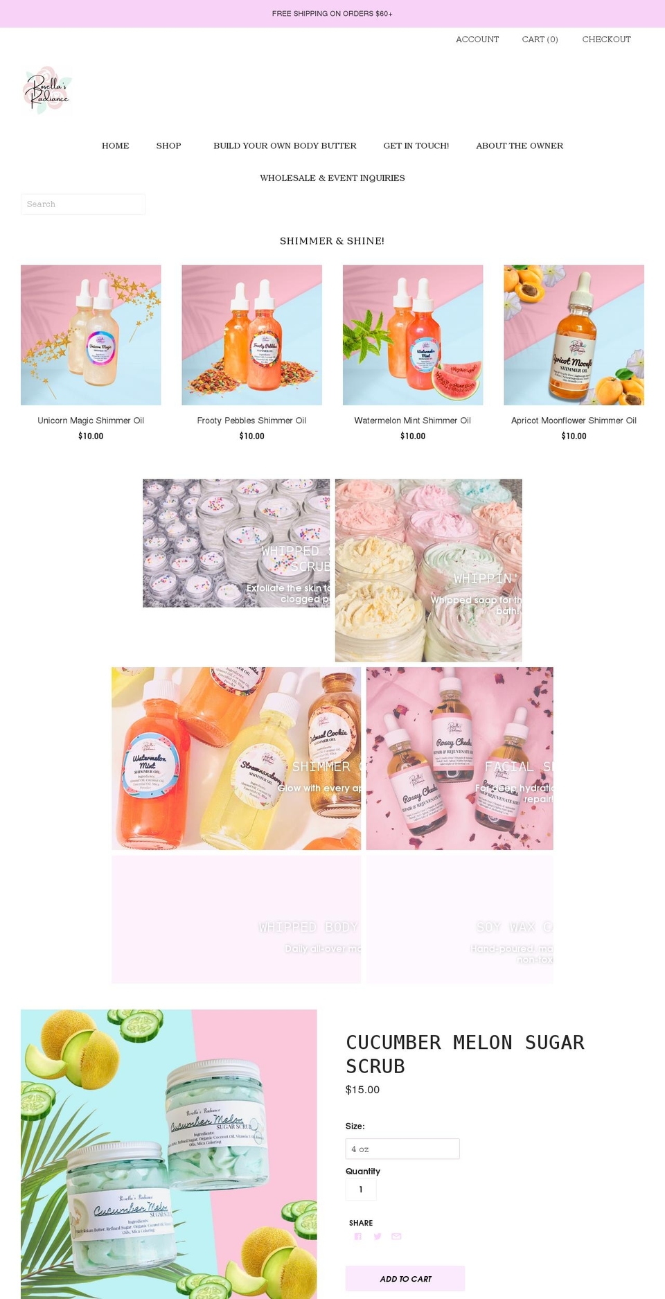 website Shopify theme site example rosellasradiance.com