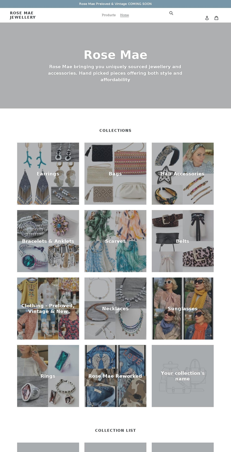 rosemaejewellery.co.uk shopify website screenshot