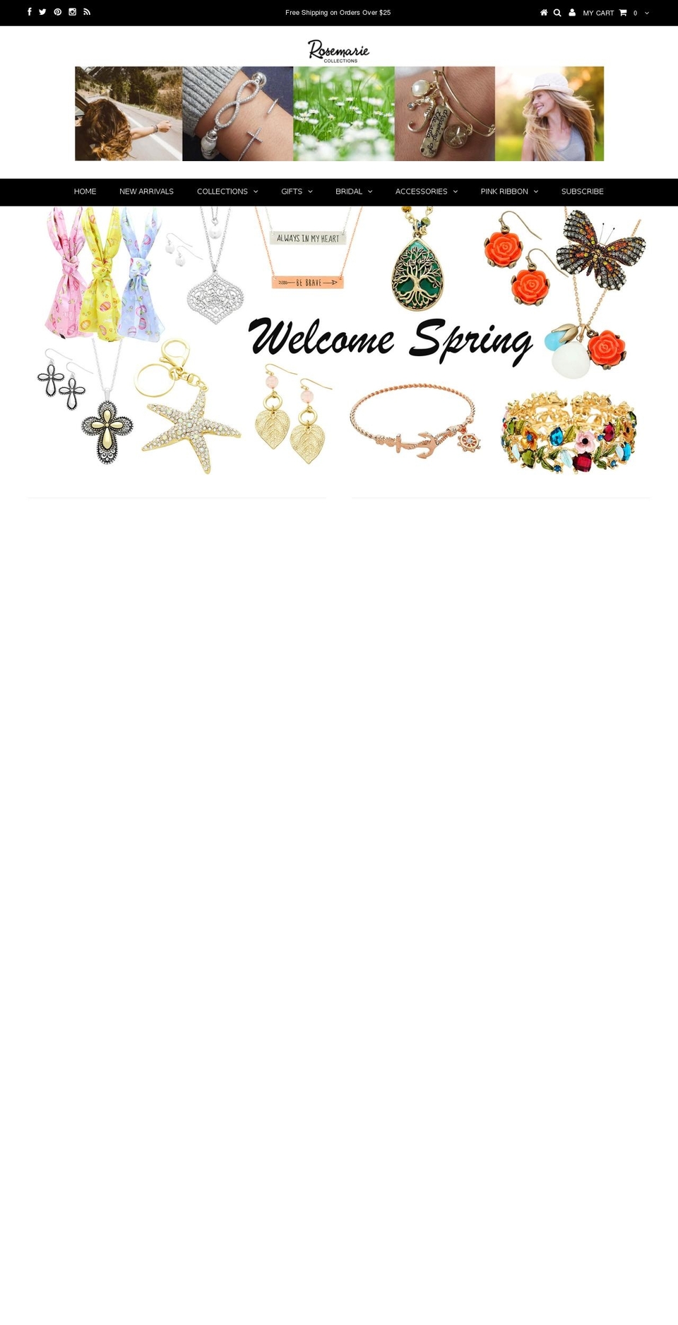 rosemariecollections.com shopify website screenshot