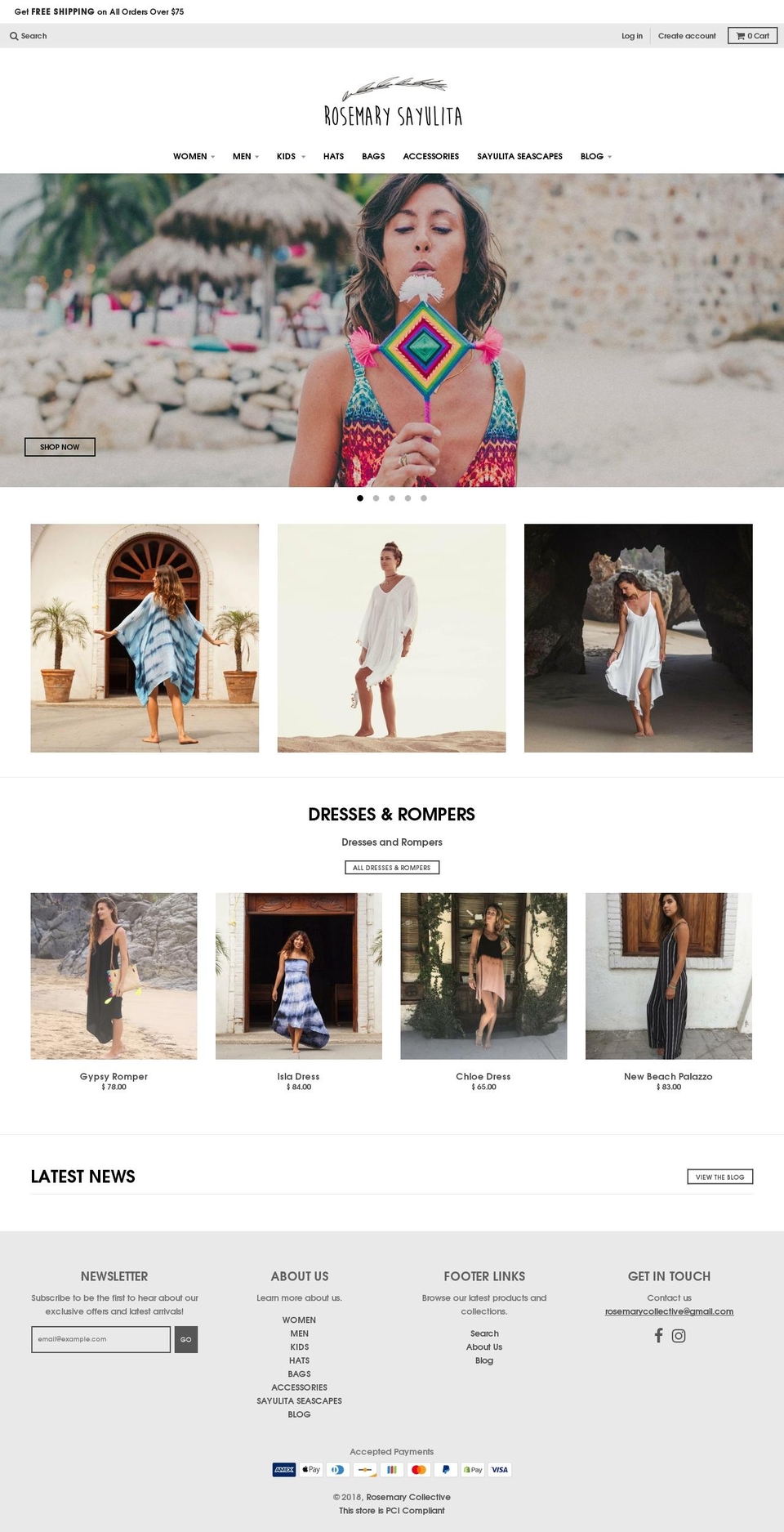 rosemarycollective.com shopify website screenshot