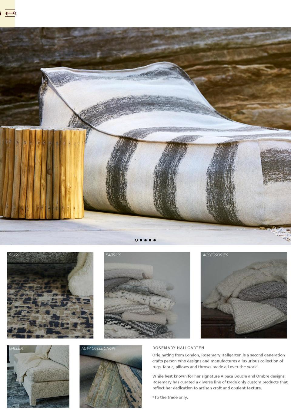 rosemaryhallgarten.com shopify website screenshot