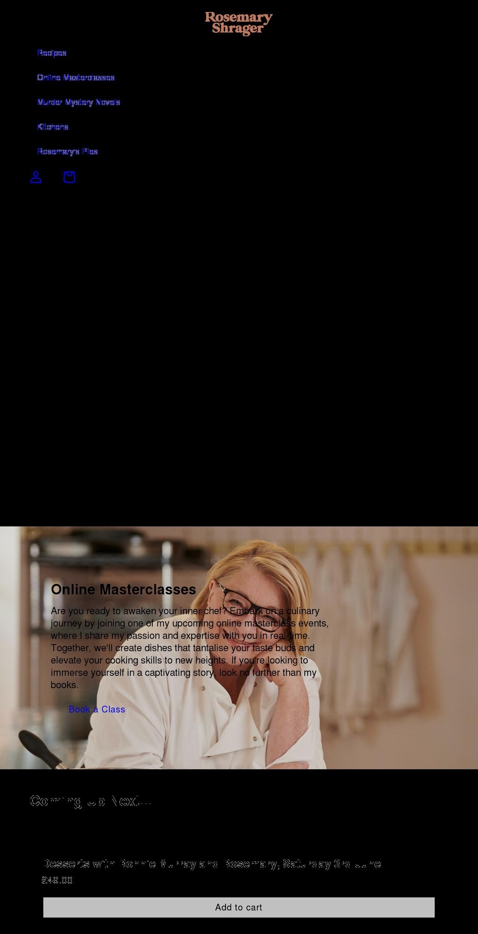 rosemaryshrager.com shopify website screenshot