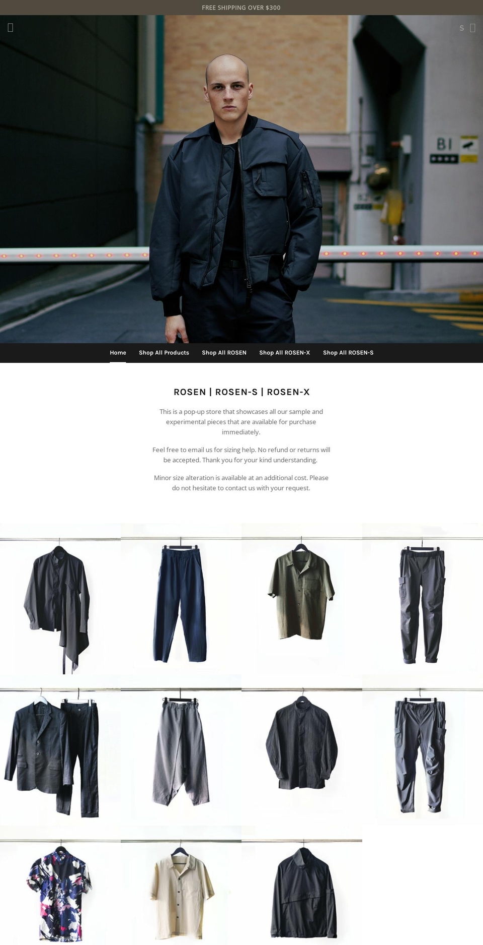 rosen-samples.com shopify website screenshot
