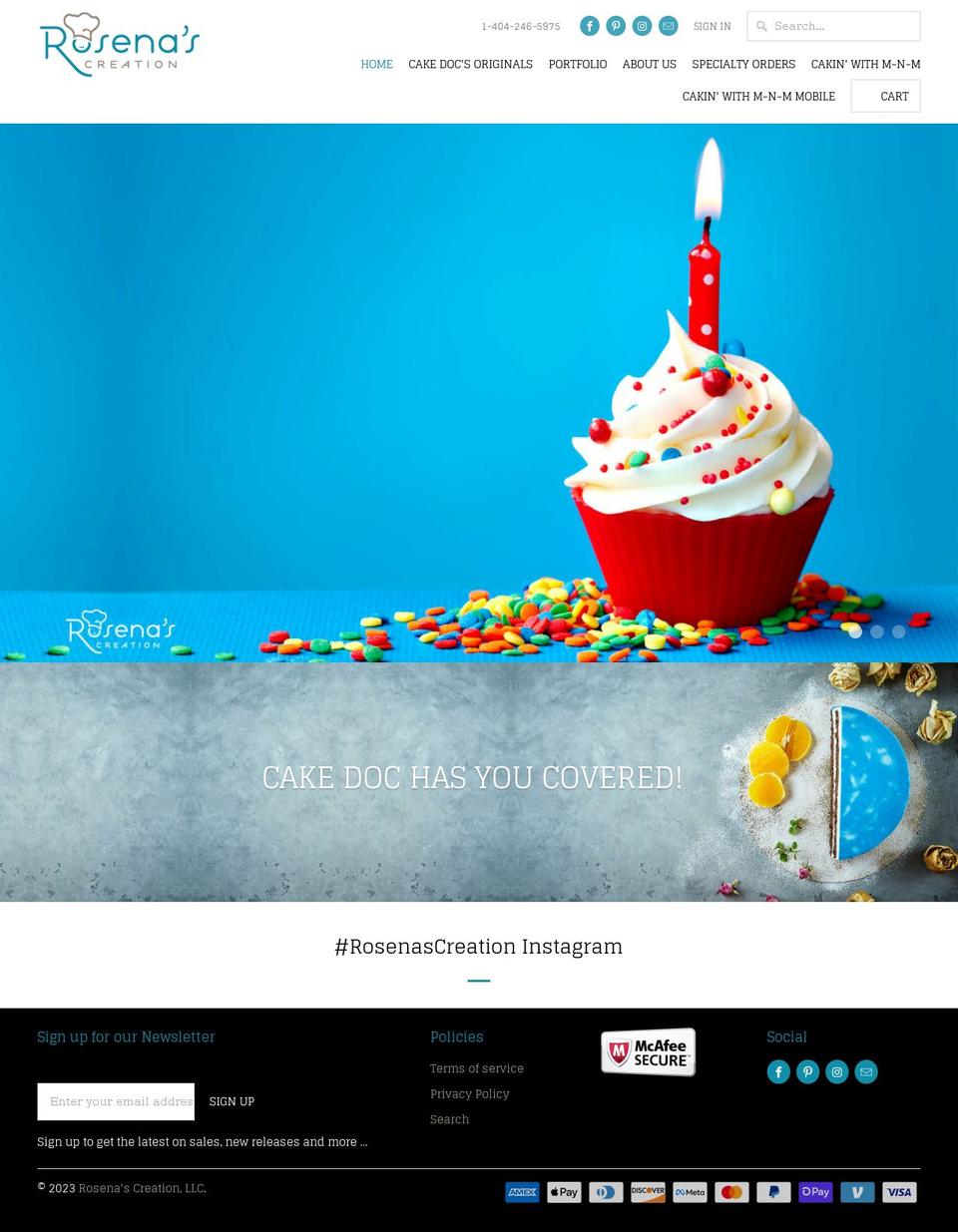 rosenascreation.com shopify website screenshot