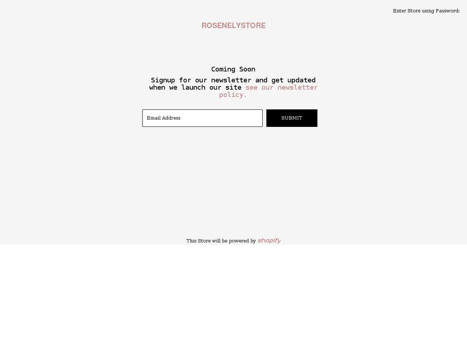 rosenelystore.com shopify website screenshot