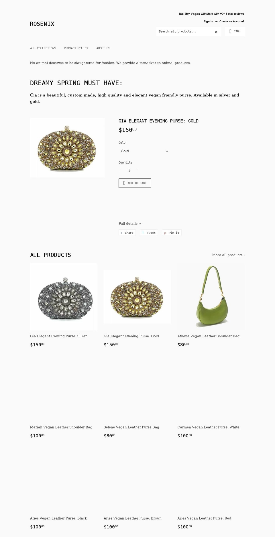 rosenix.com shopify website screenshot