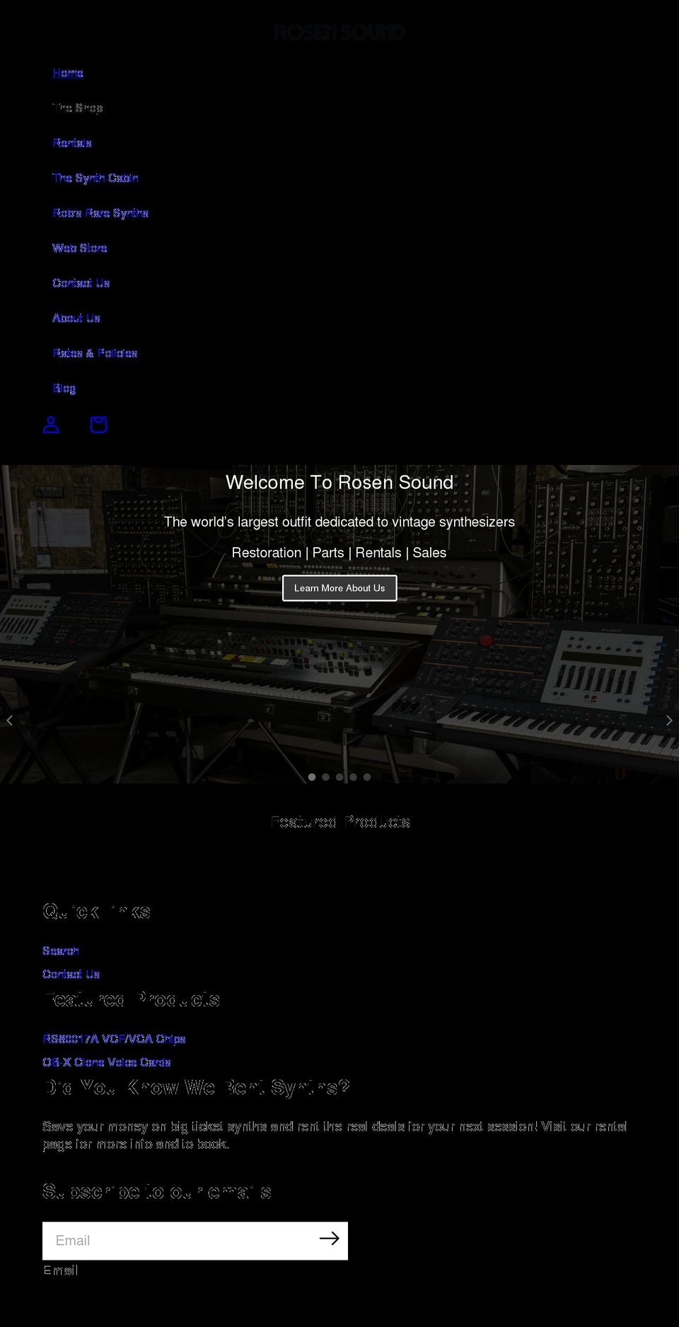 rosensound.com shopify website screenshot