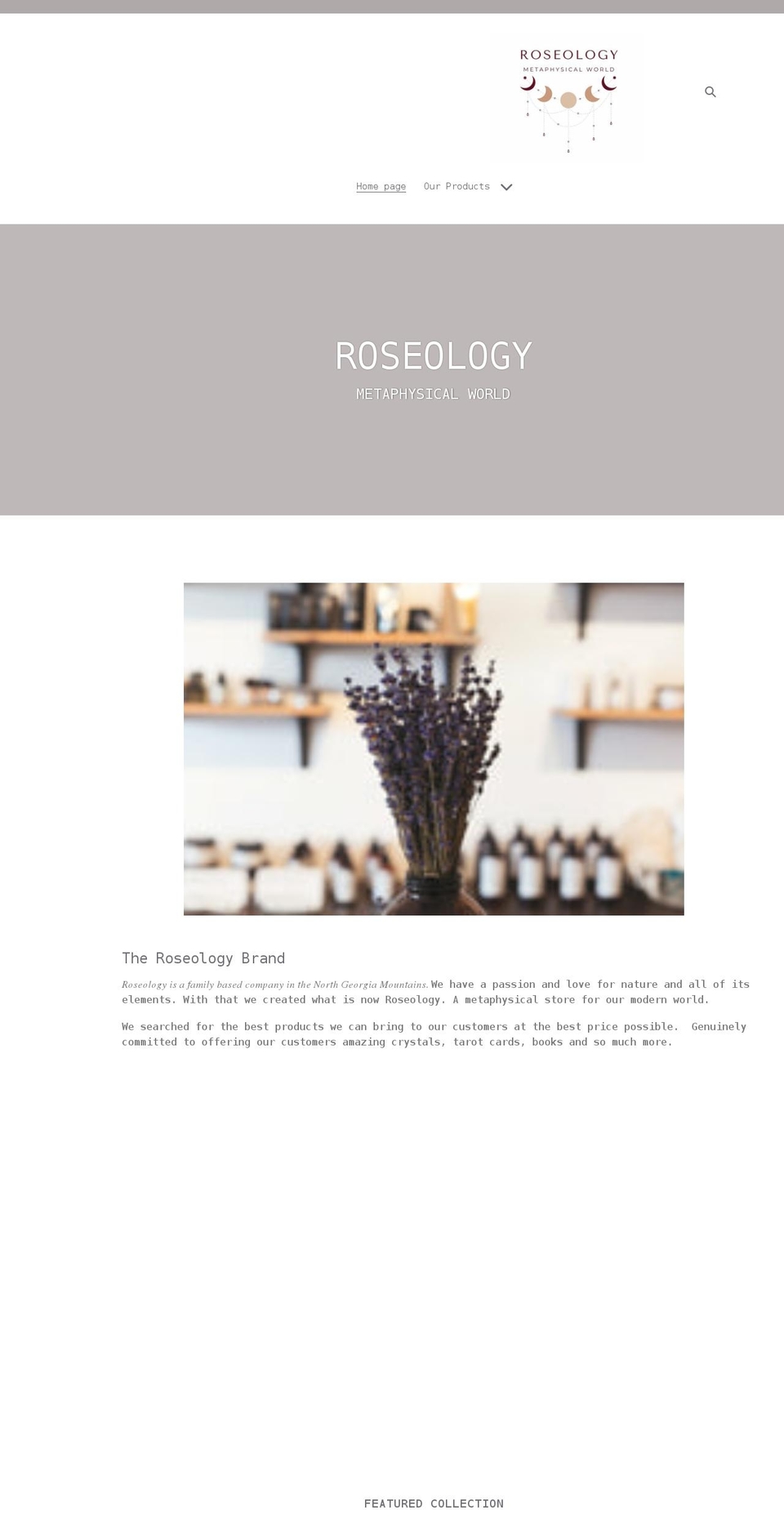 roseology.store shopify website screenshot