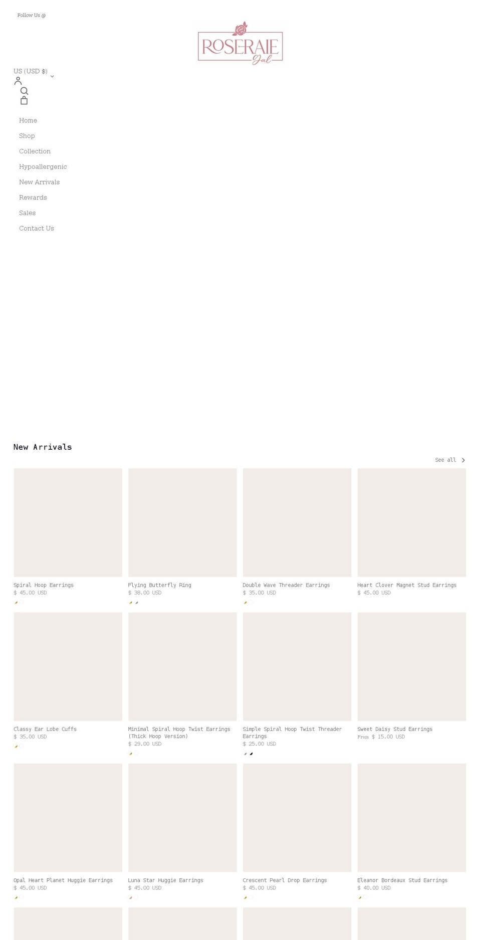 roseraiegal.com shopify website screenshot