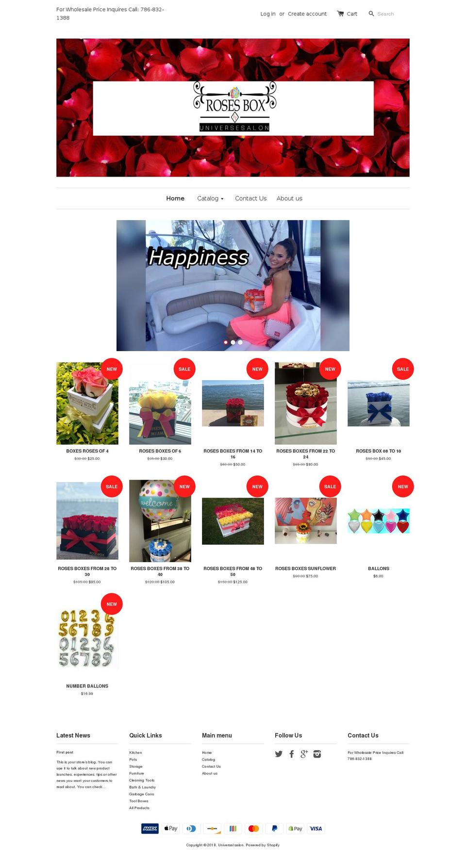 rosesboxve.com — Shopify storefront screenshot
