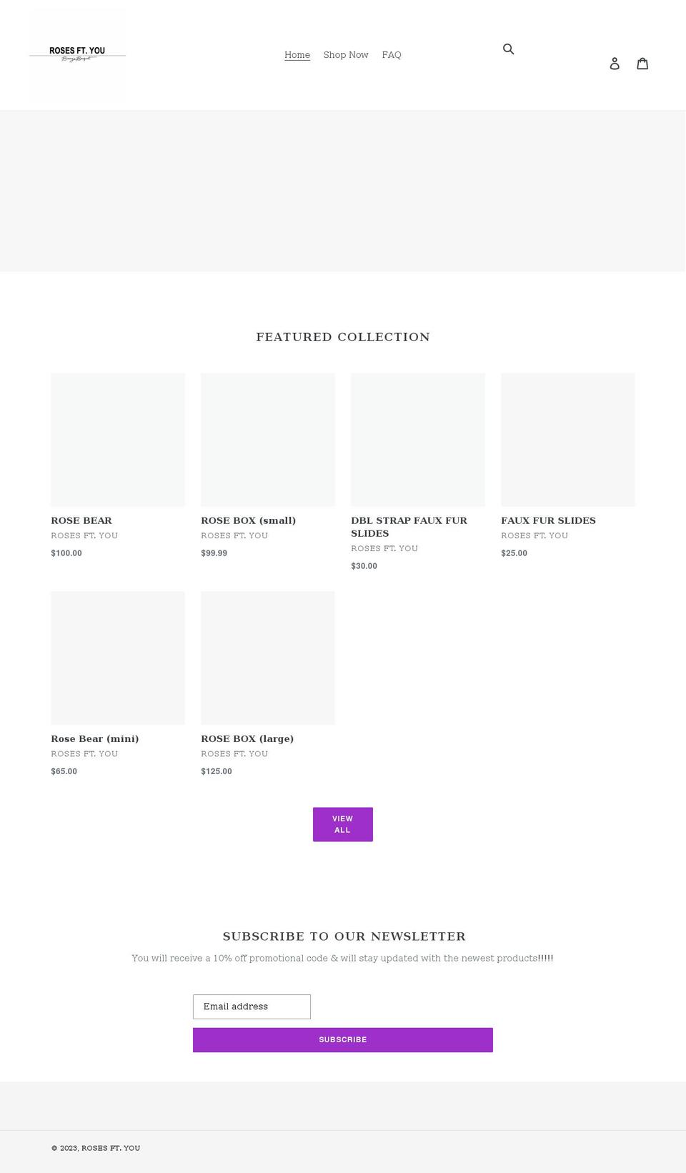 rosesftyou.com shopify website screenshot