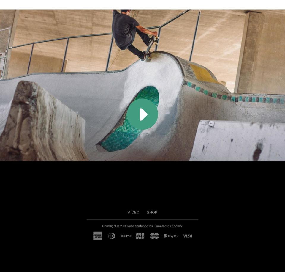 roseskateboards.com — Shopify storefront screenshot
