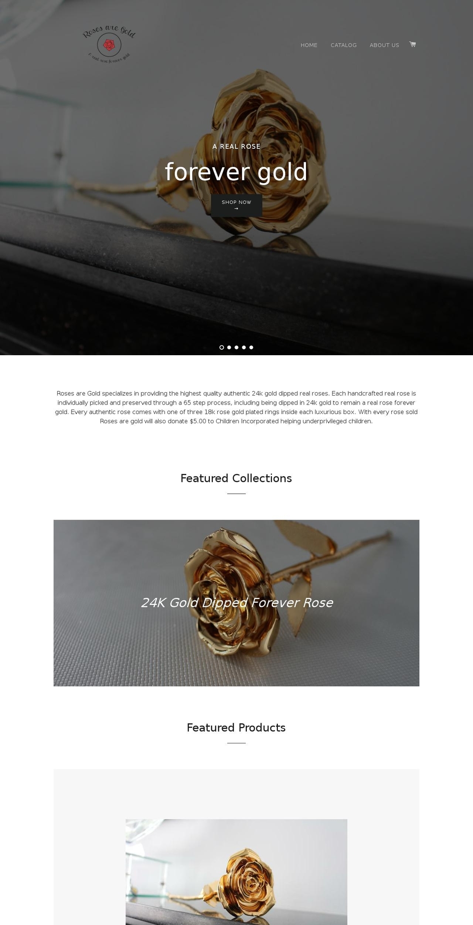 rosesrgold.com shopify website screenshot