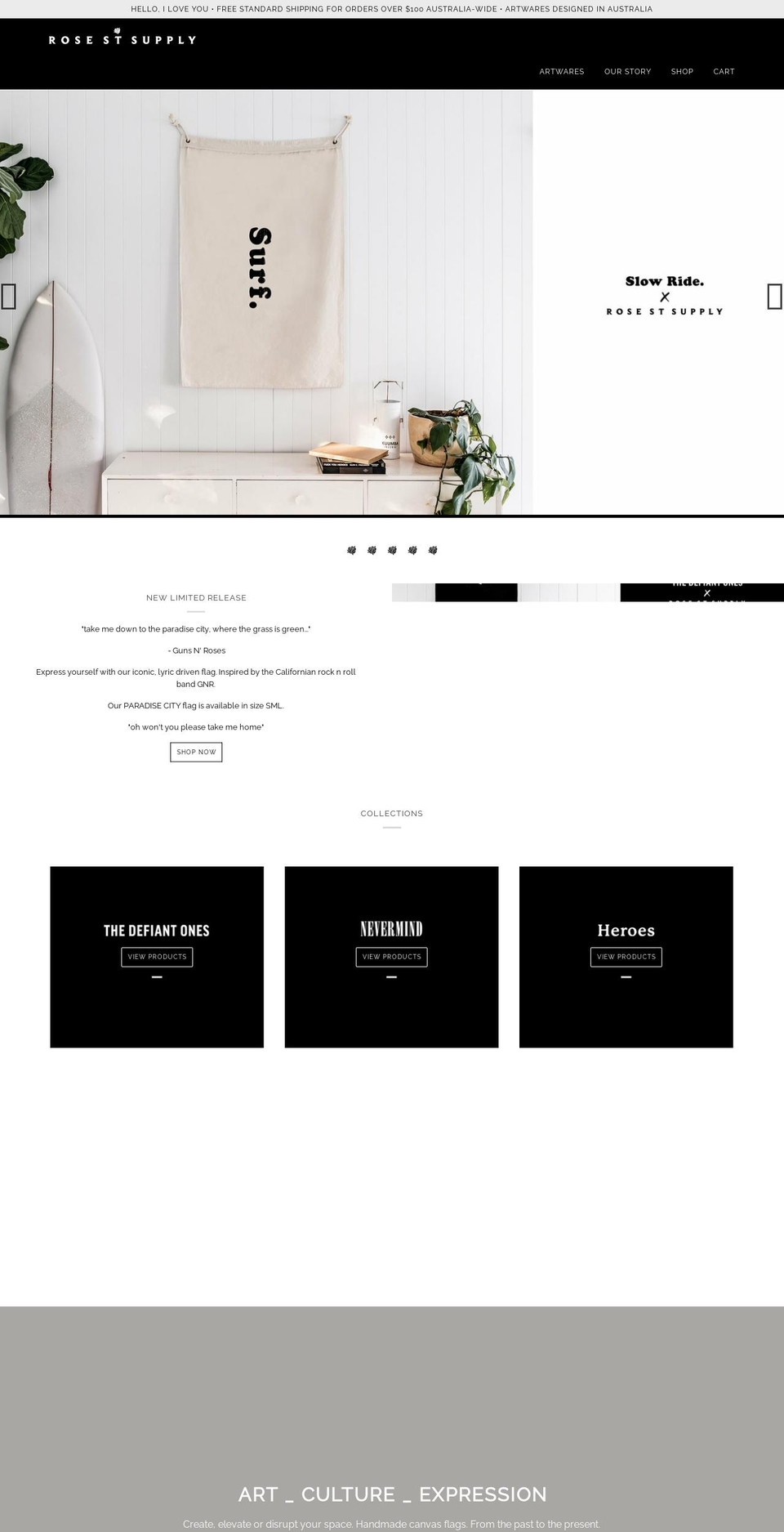 rosestsupply.com shopify website screenshot