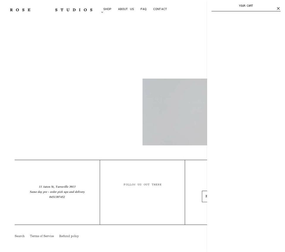 rosestudios.net shopify website screenshot