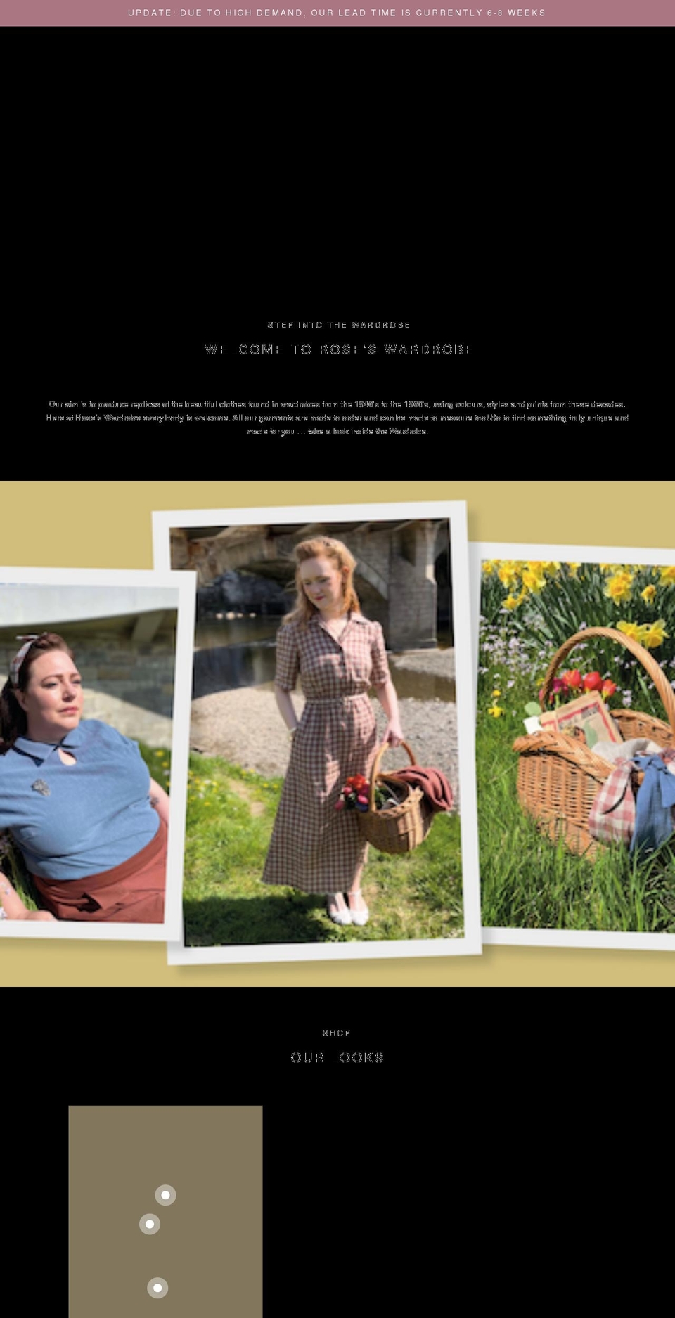 roseswardrobe.co.uk shopify website screenshot