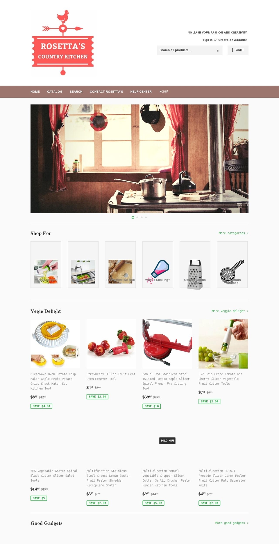 rosettascountrykitchen.com shopify website screenshot