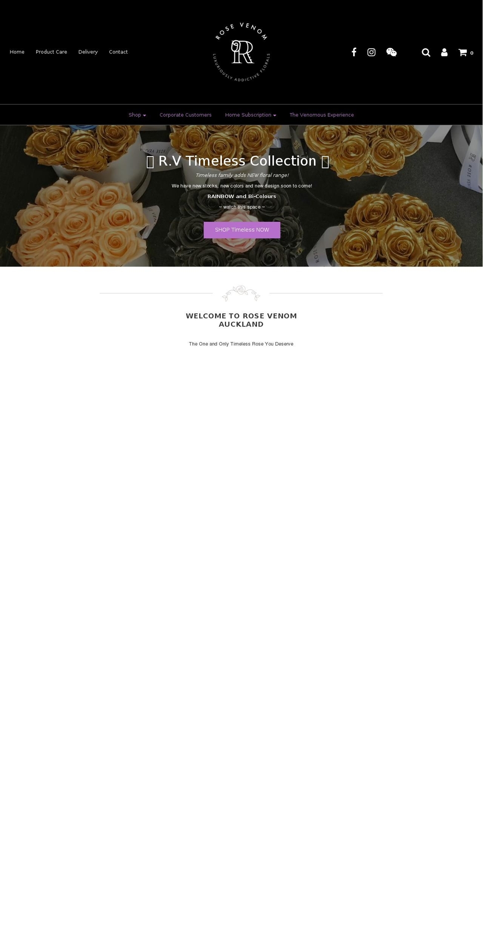 rosevenom.com — Shopify storefront screenshot