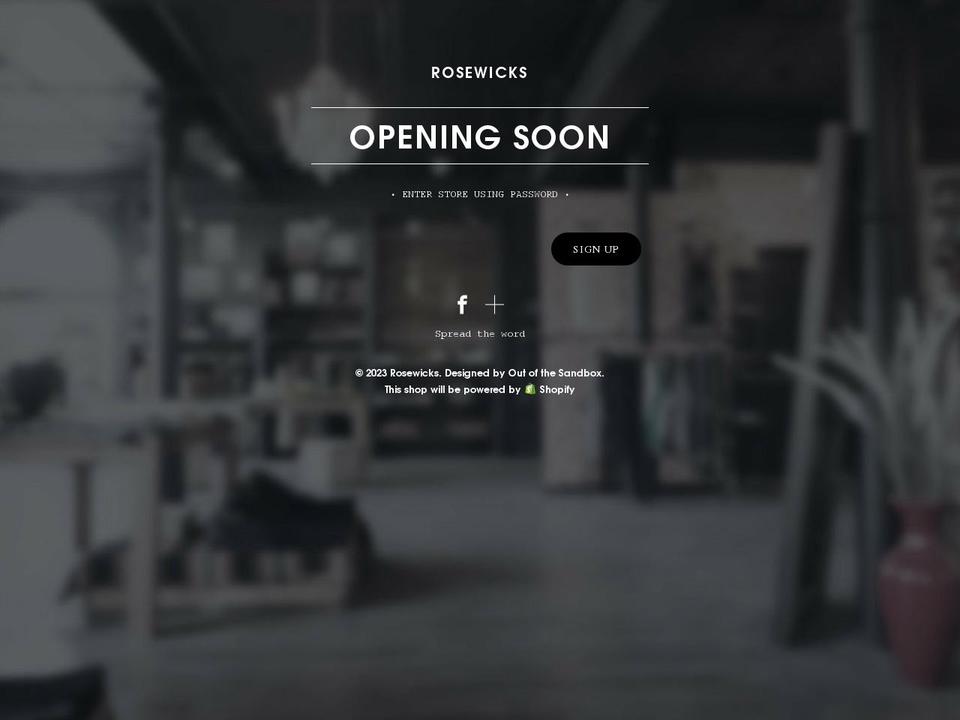 rosewicksscents.com shopify website screenshot