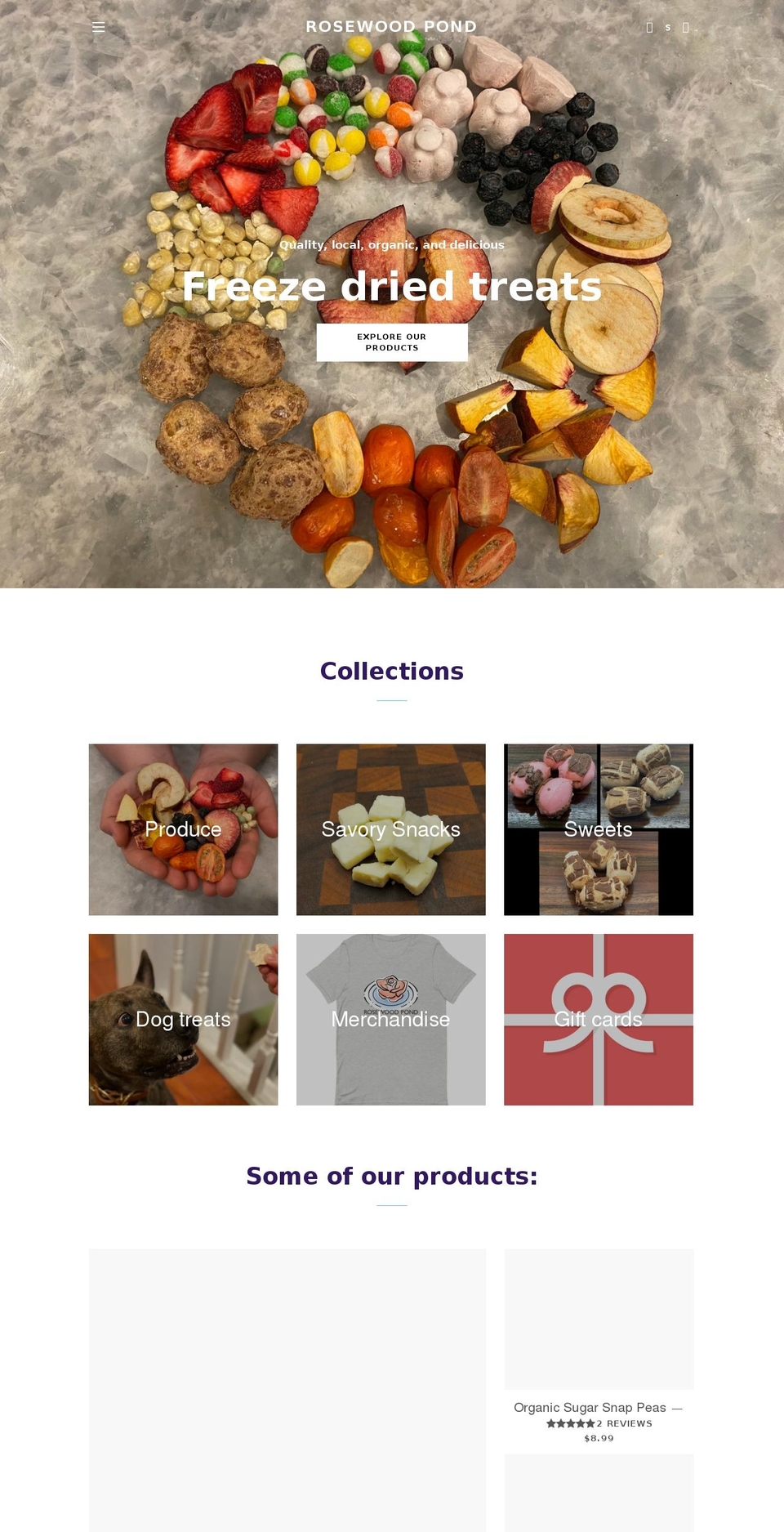 rosewoodpond.com shopify website screenshot