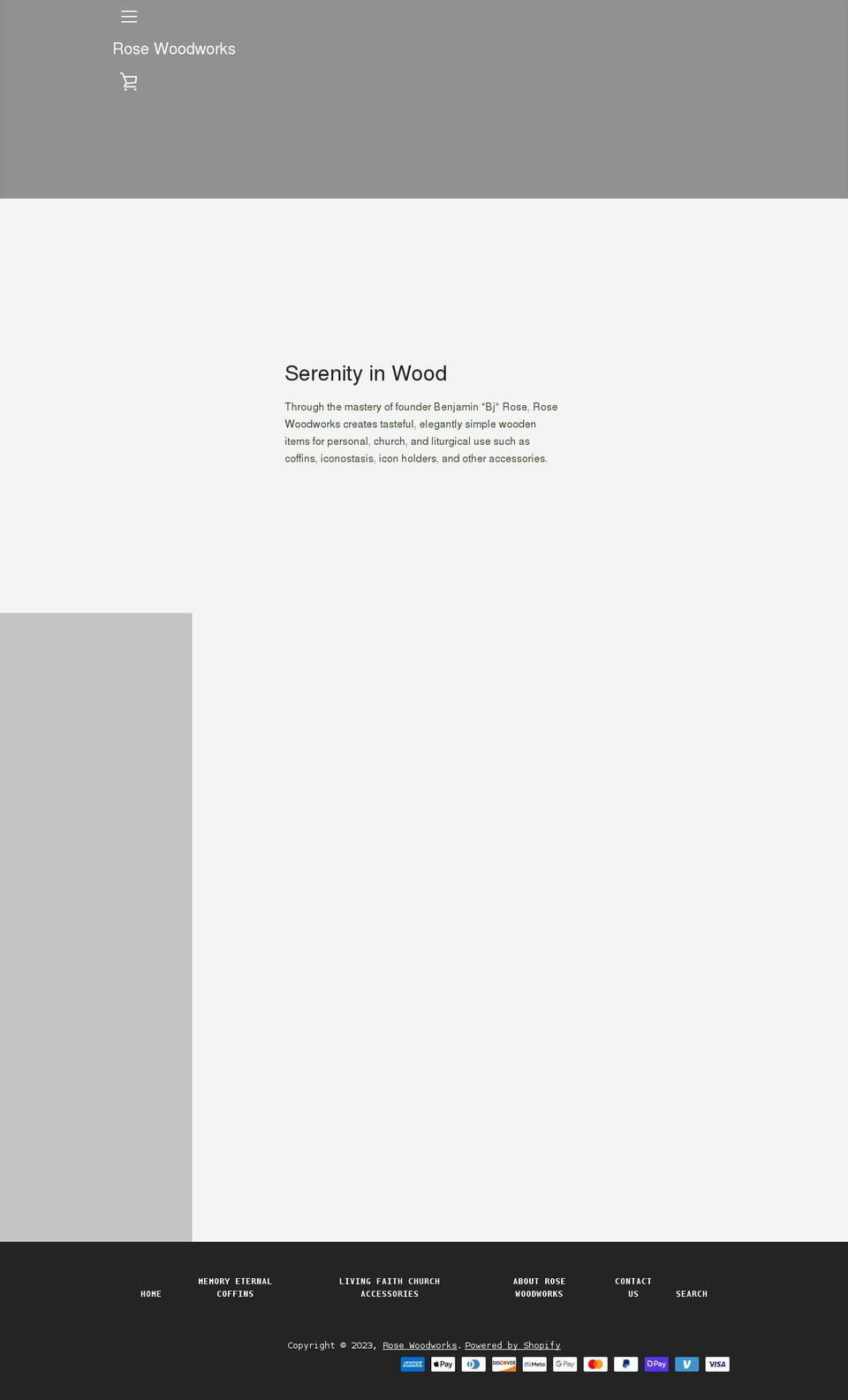 rosewoodworks.net shopify website screenshot