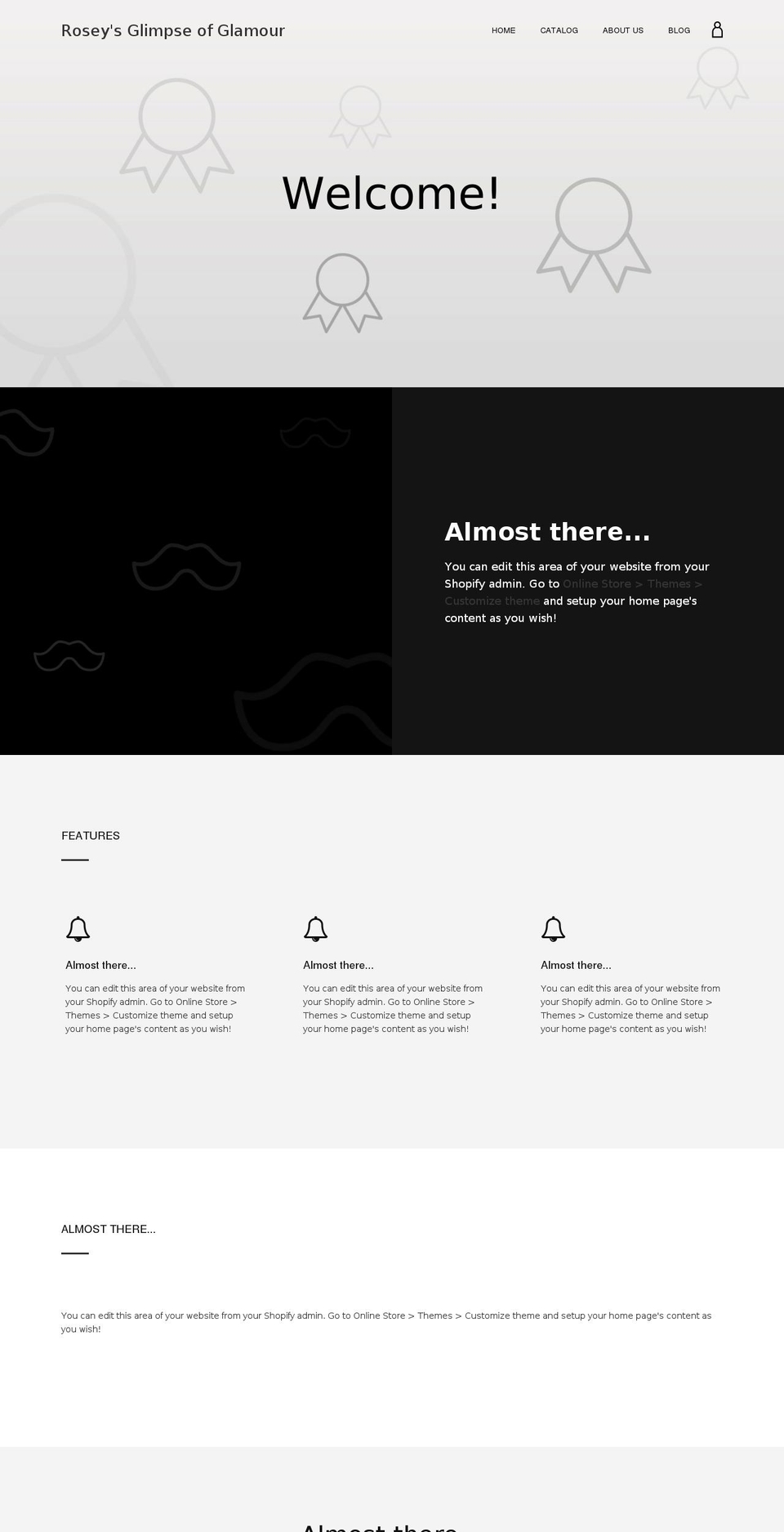 roseysglimpseofglamour.com — Shopify storefront screenshot