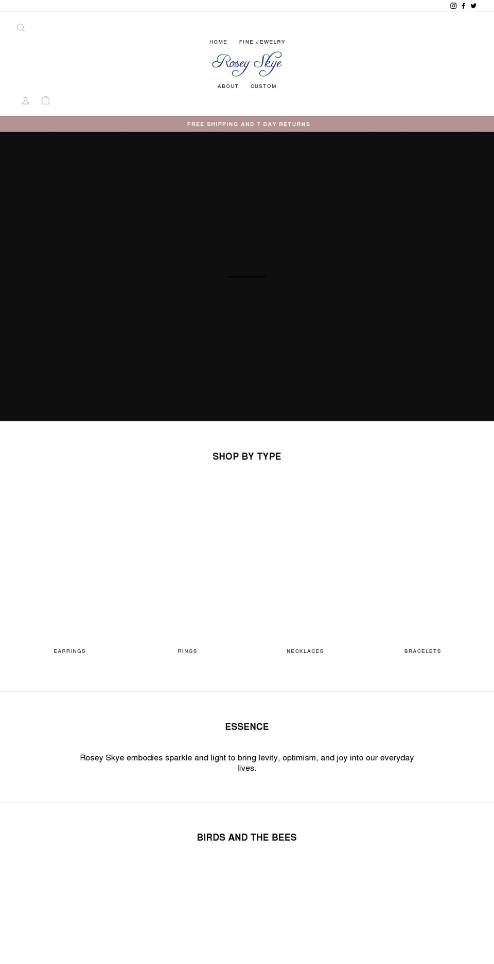 roseyskye.com shopify website screenshot