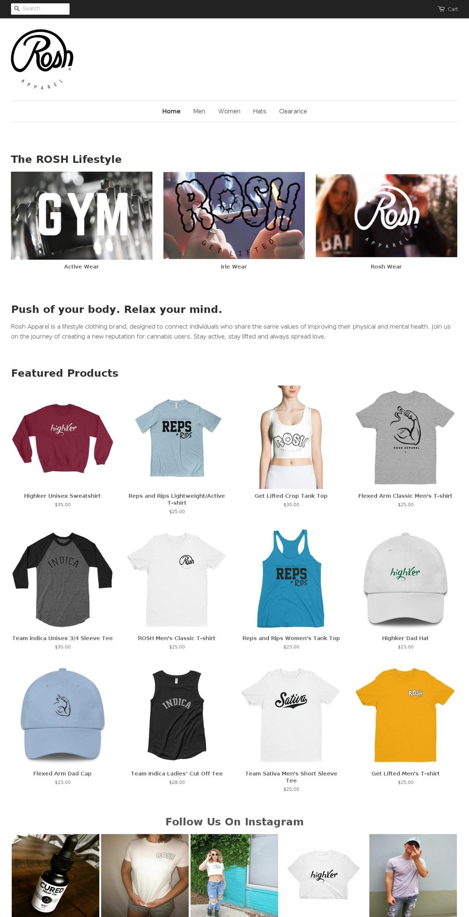 roshapparel.com — Shopify storefront screenshot