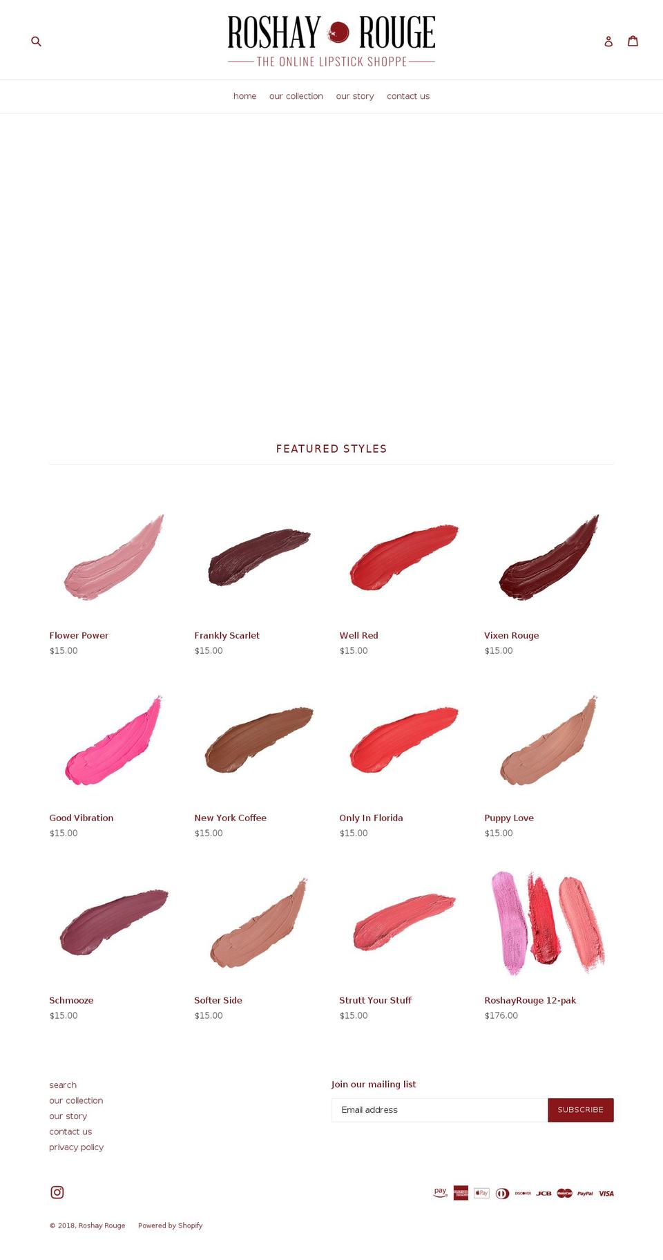roshayrouge.com — Shopify storefront screenshot